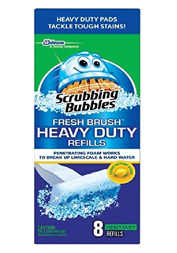 Scrubbing Bubbles Heavy Duty Toilet Bowl Brush Refill 8-Pack - Long-Lasting Cleaning Power for Bathroom & Kitchen - Ideal for Deep Cleaning Stains, Grime & Hard Water Deposits