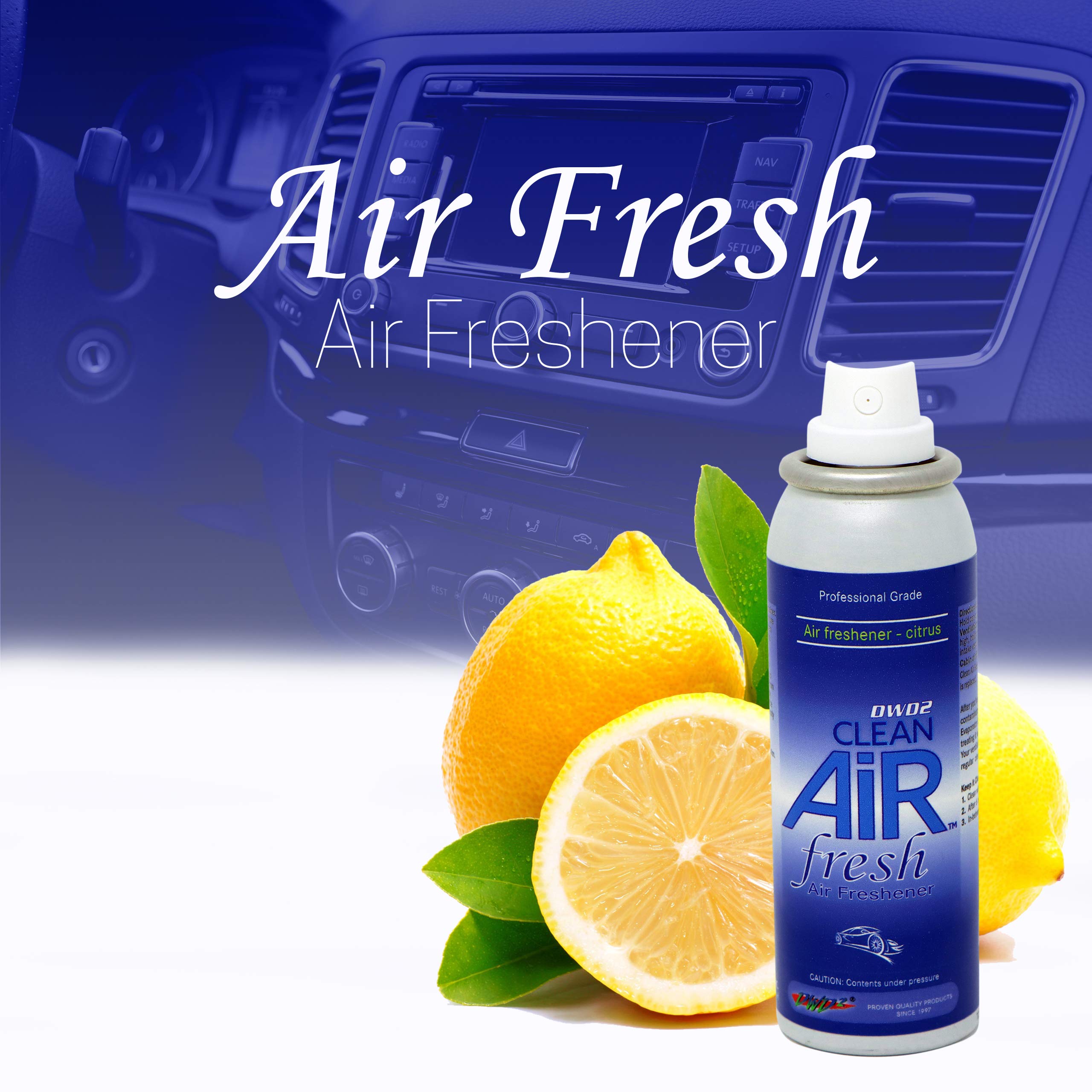 Clean Air® Fresh Citrus Scent Air Freshener - Eliminate Odors & Freshen Air for Home, Car, and Office - Long-Lasting Fragrance for a Refreshing Environment
