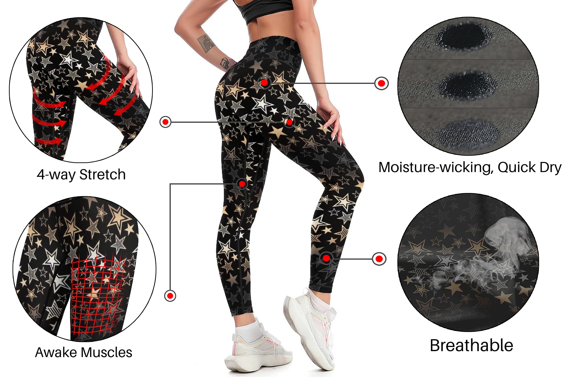 Cerburny Women's High Waisted Yoga Pants - Tummy Control Workout Leggings for Gym, Running & Fitness | Soft Spandex Athletic Leggings for Yoga, Pilates & Daily Wear