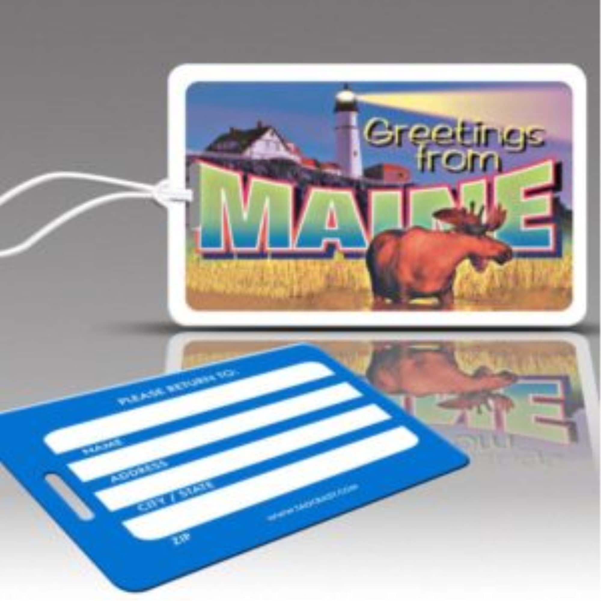 Premium Americana Collection Luggage Tags - Durable Travel Accessories for Suitcases & Bags - Maine Inspired Design for Vacation & Business Trips