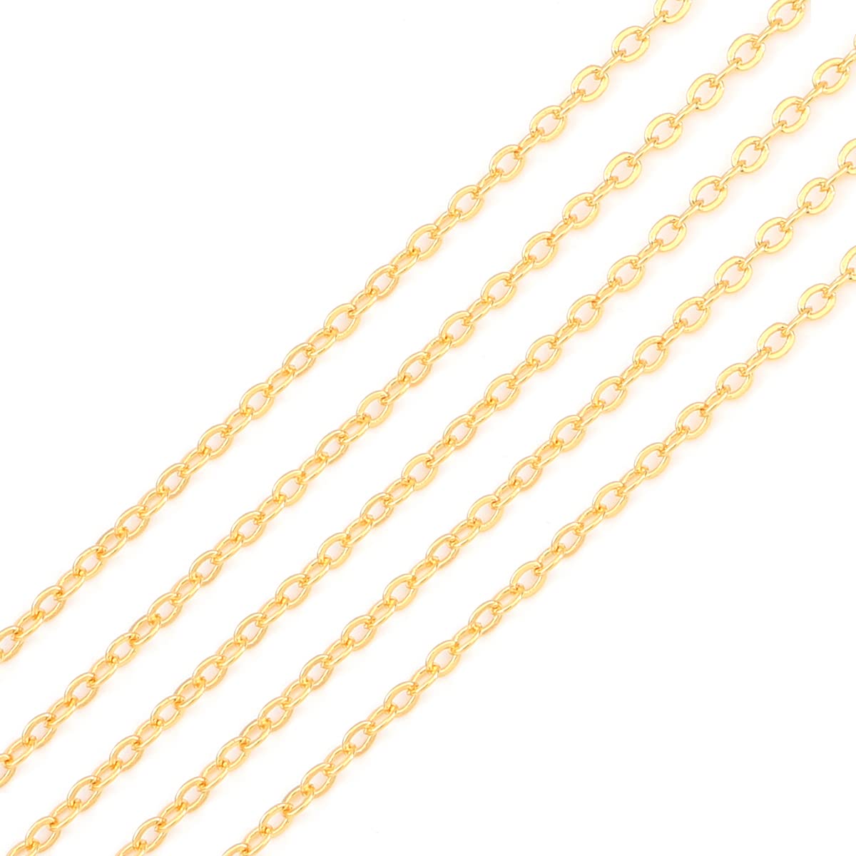 BEADIA 18K Gold Plated O Chain Necklace 2.0mm 2 Meters - Jewelry Making Supplies for DIY Bracelets, Necklaces & Craft Projects