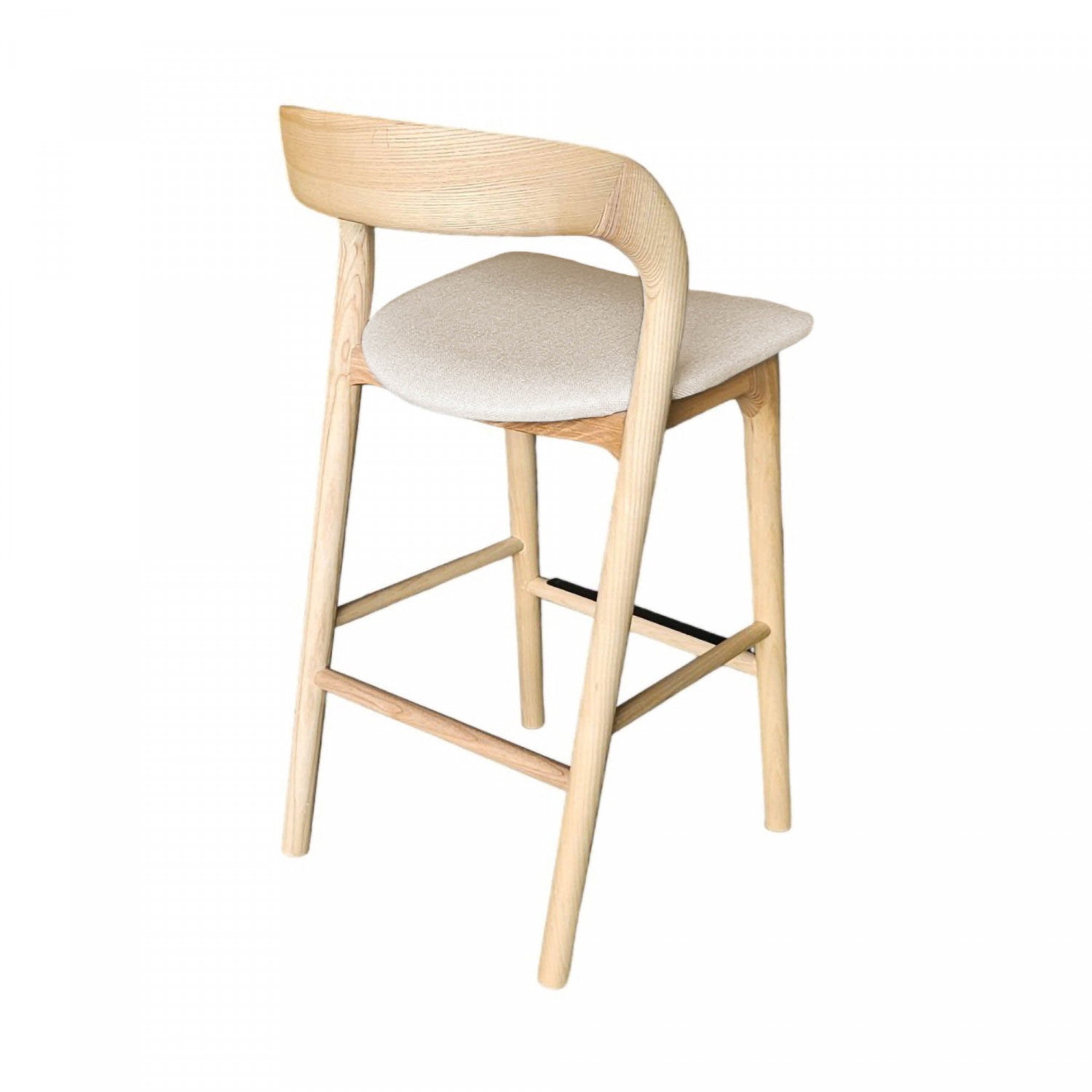 Brivonne Natural Wood Counter Stool - Adjustable Height Bar Stool for Kitchen Island, Breakfast Nook & Home Decor - Modern Farmhouse Dining Furniture