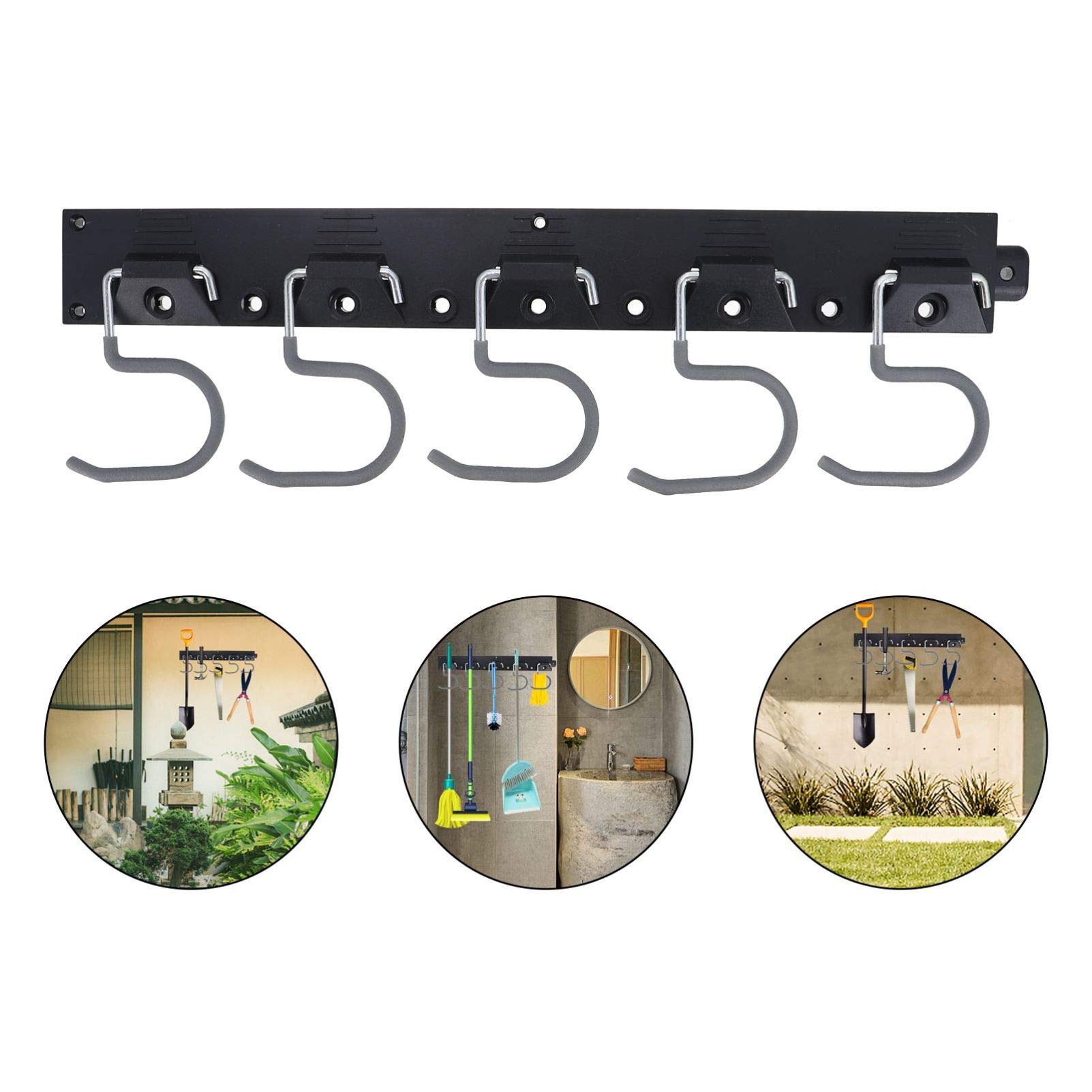 Wall Mounted Heavy Duty Tool Organizer - Hemoton 1 Set Plastic Hanging Strip for Garage, Workshop & Garden Storage | Multi-Tool Hanger, Shelf & Closet Organizer for DIY & Professional Use
