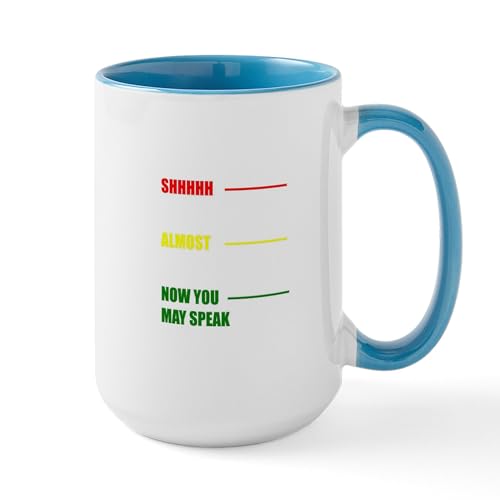 White/Blue Inside - Coffee Now You May Speak Mugs