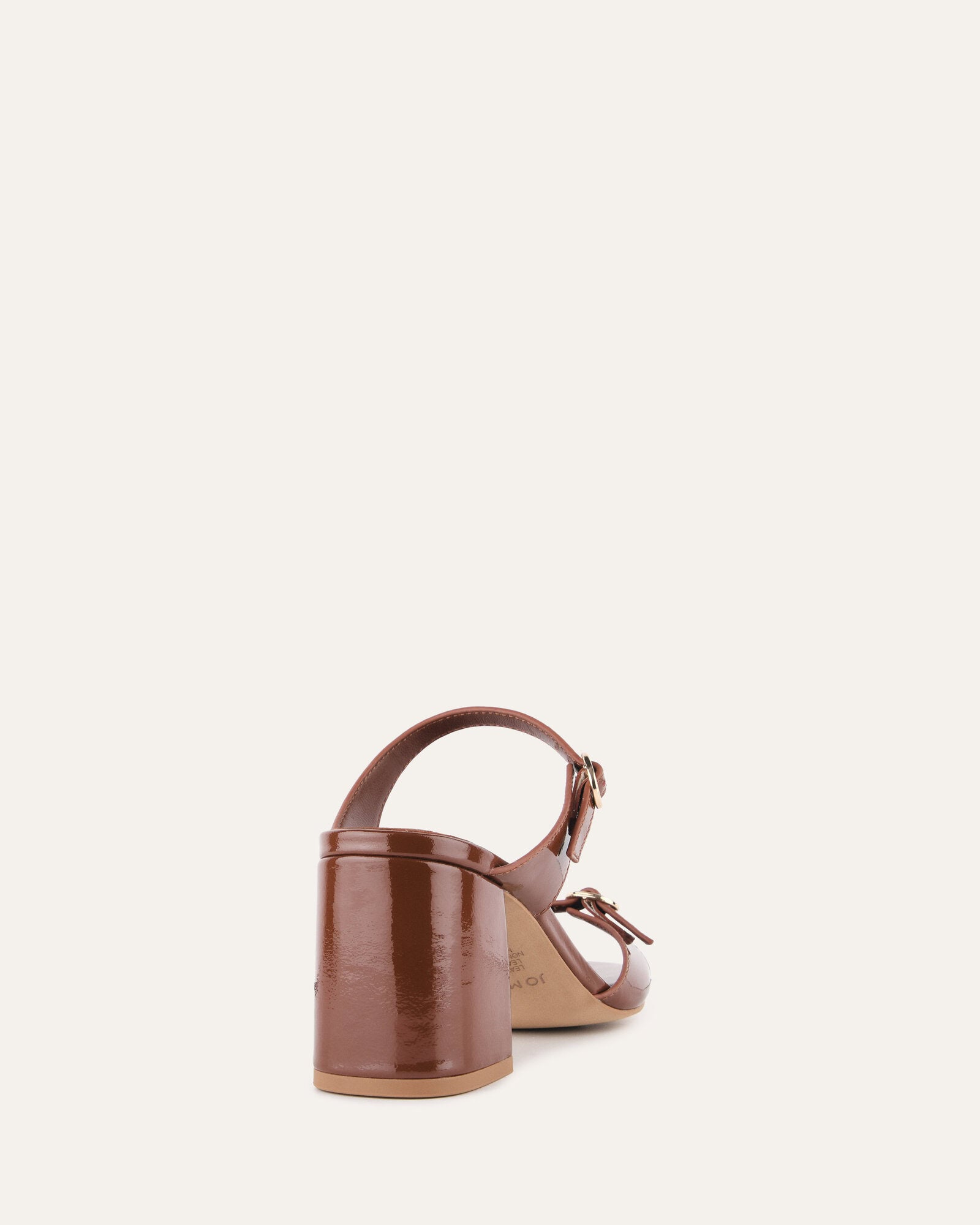 SPENCER Women's Mid Heel Sandals - Chestnut Patent Leather Dress Shoes for Wedding, Party & Summer Outfits