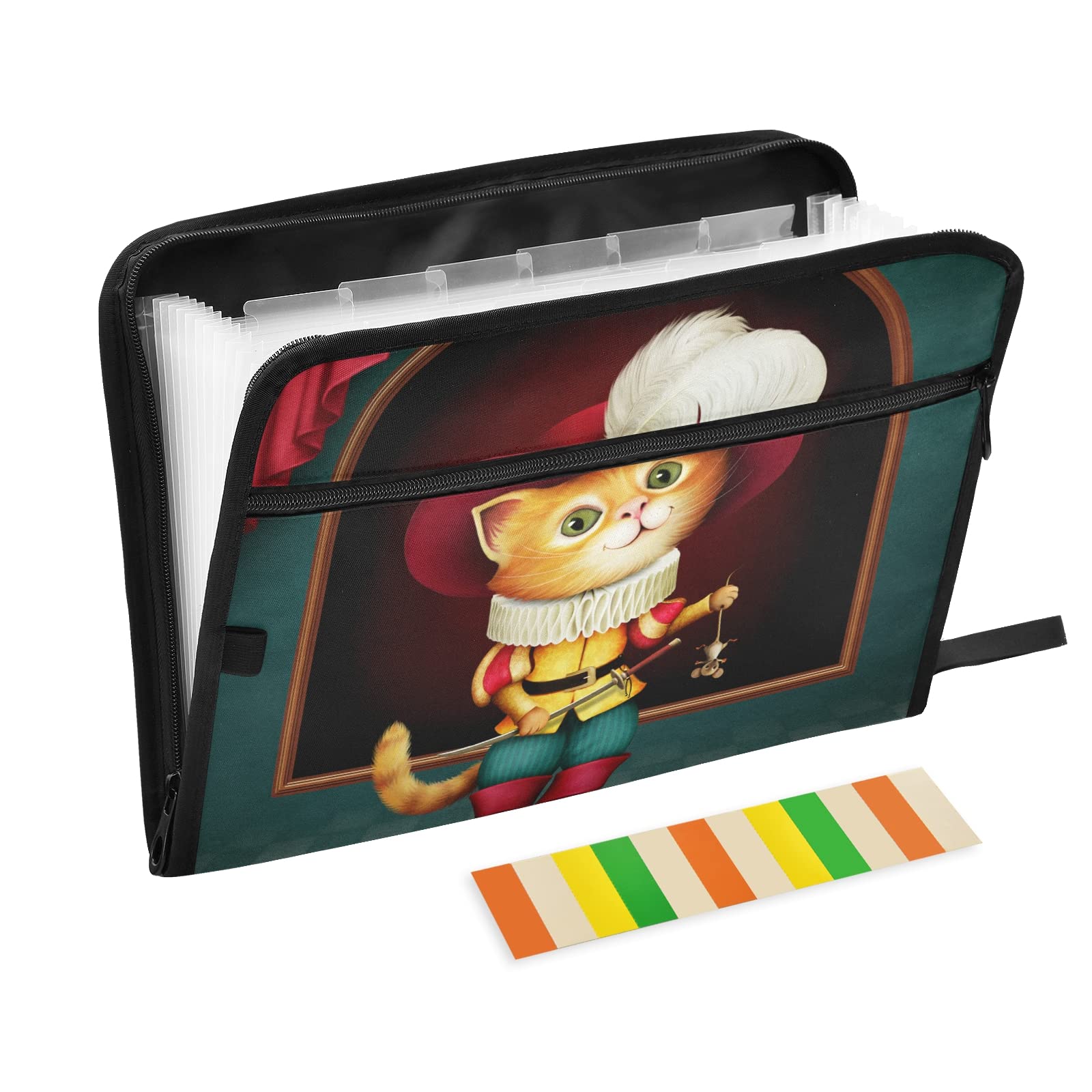 UMIRIKO 13 Pocket Expanding File Folder with Sticky Labels - Accordion Organizer for A4 Letter Size Documents - Zippered Closure - Perfect for Office, School, and Home Organization (20220576)