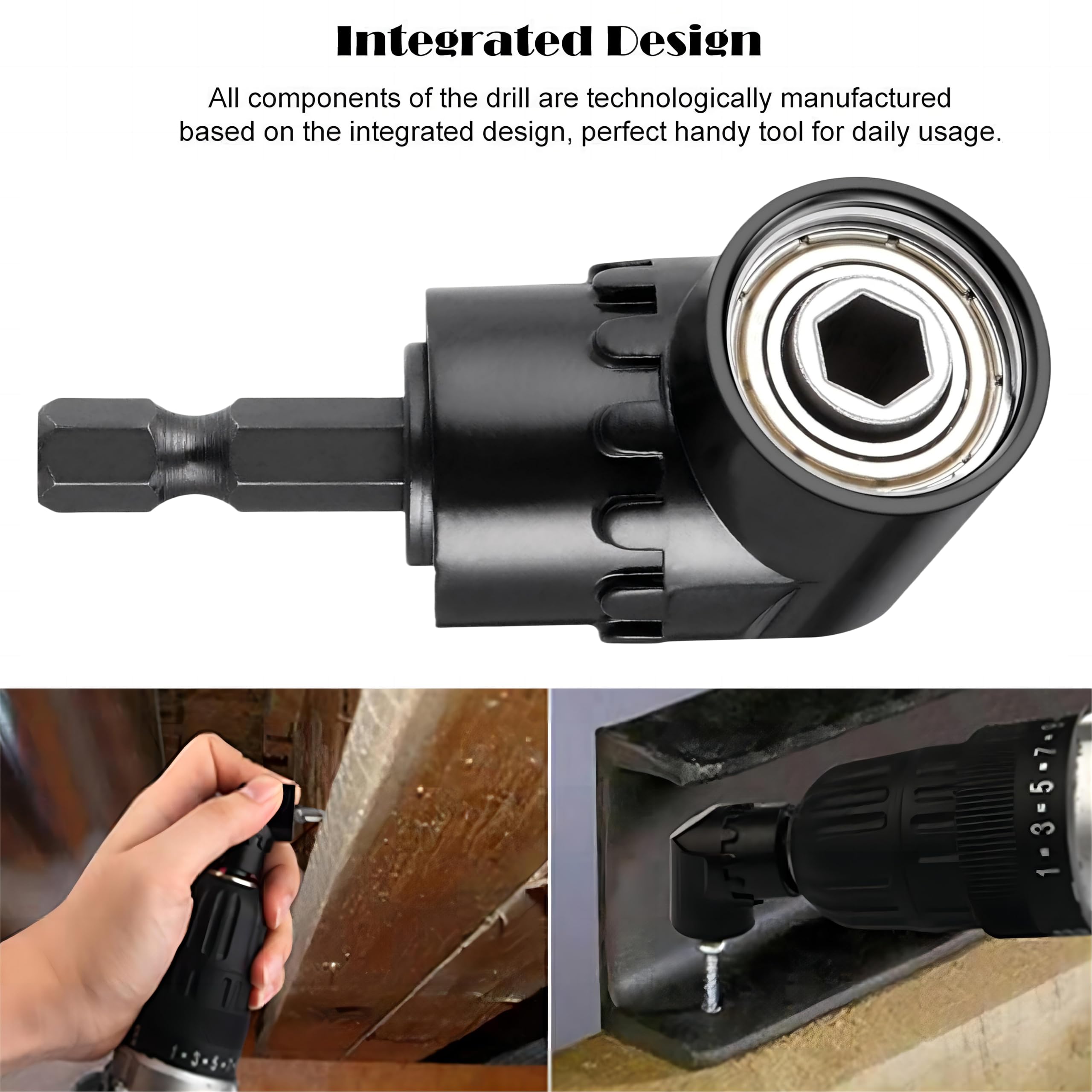 4-Piece Power Drill Socket Adapter Set - 360° Rotatable 1/4