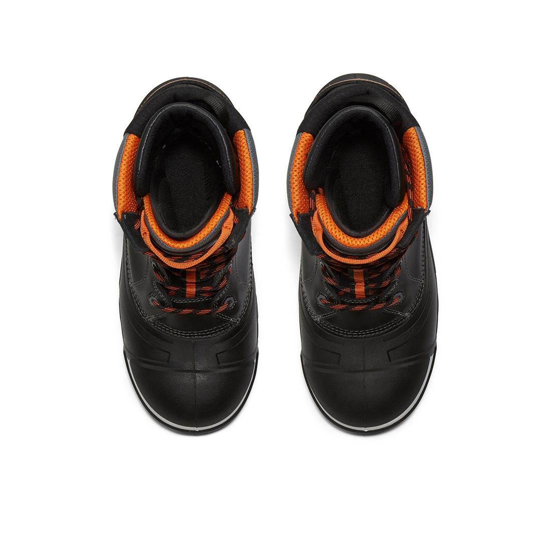 Pac Max 10 Inch Waterproof Composite Toe Work Boots for Men - CSA Approved Safety Shoes, Black/Orange - Ideal for Construction, Industrial Work & Outdoor Activities