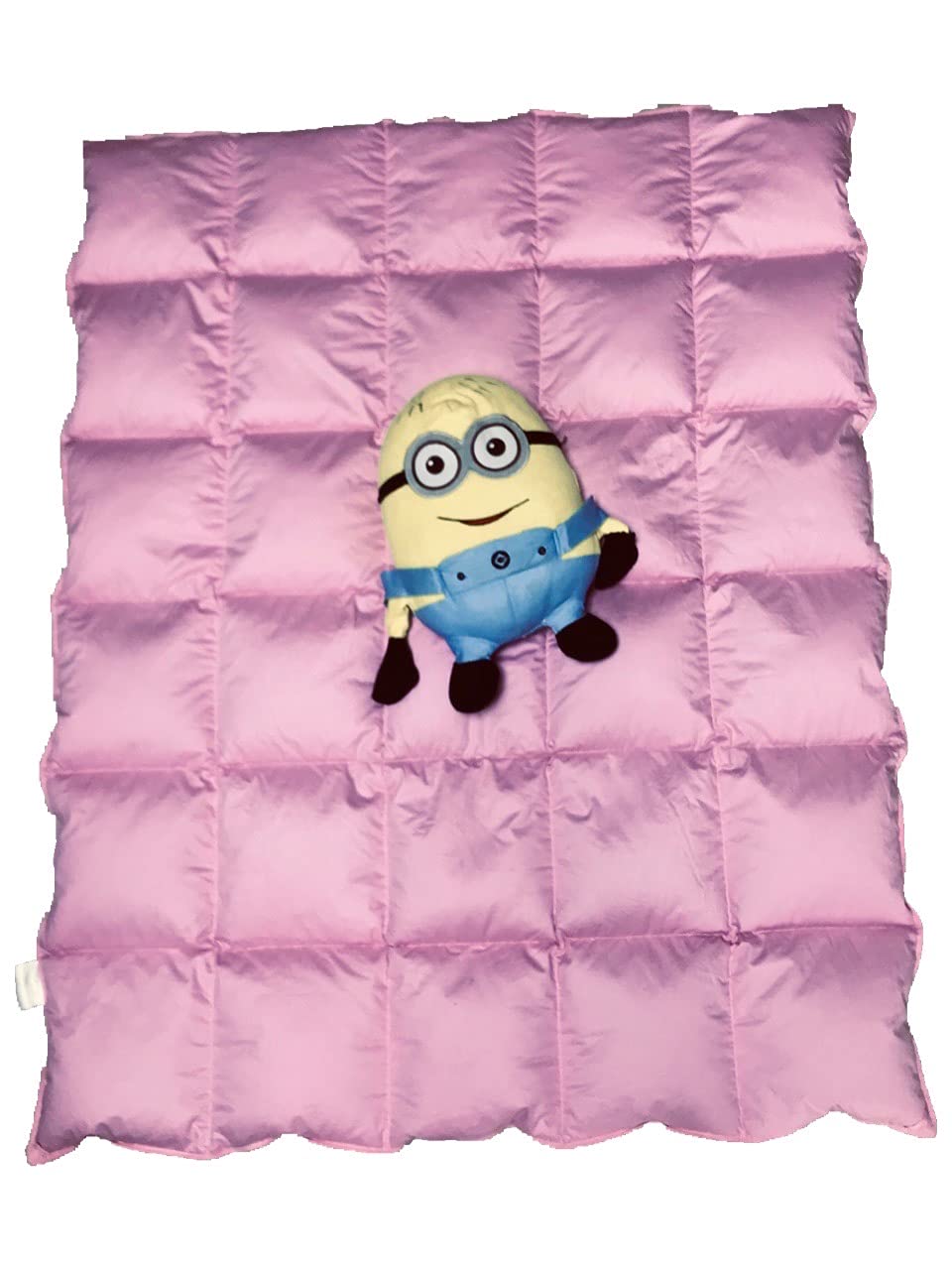 Premium 100% Organic Cotton Washable Toddler Goose Down Comforter - All-Season Pink Baby Blanket (47