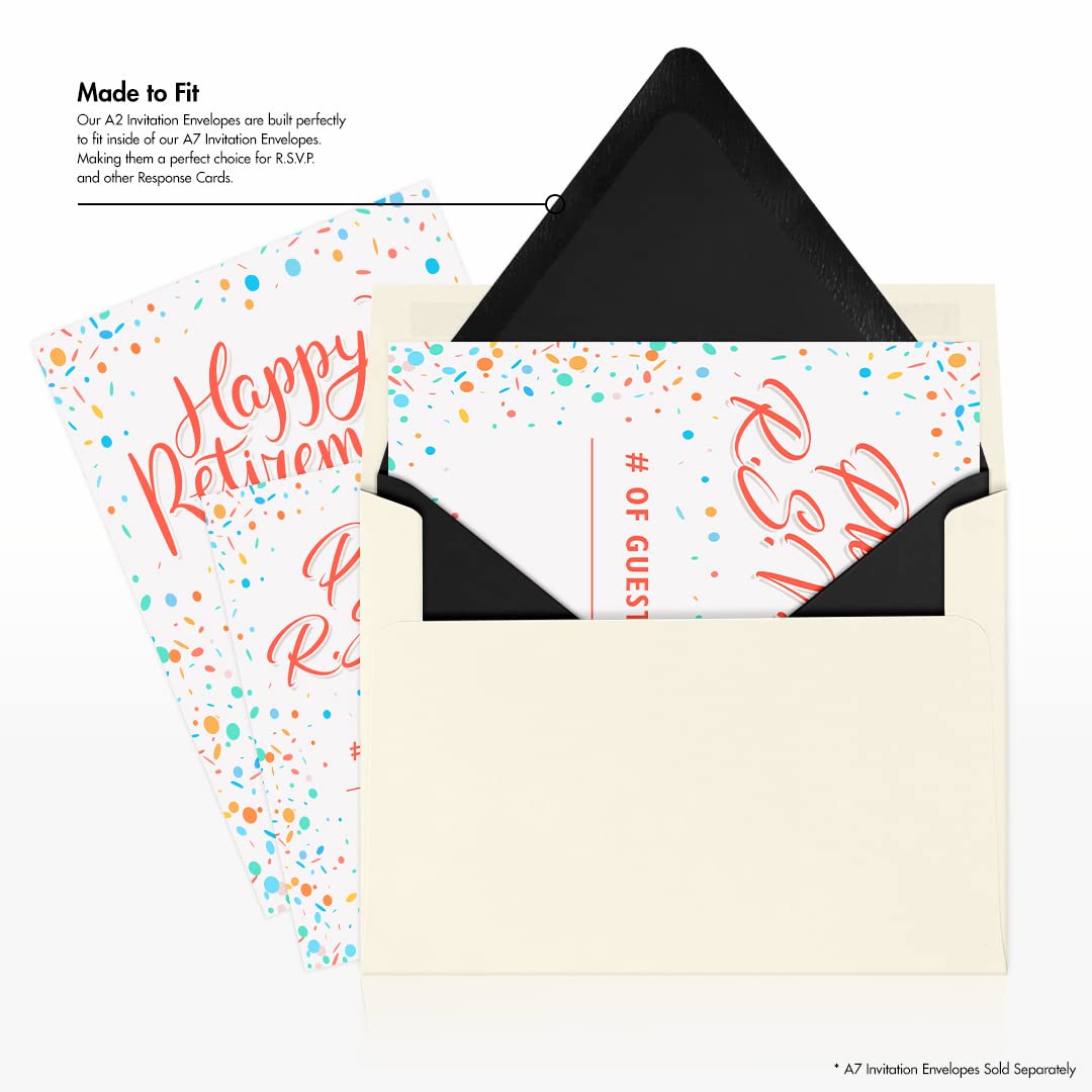 Premium A2 Contour Flap Envelopes 4 3/8 x 5 3/4 Inches - 1000 Pack Midnight Black for Business Invitations, Greeting Cards & Mailing - Elegant Stationery for Weddings, Corporate Events & Direct Mail