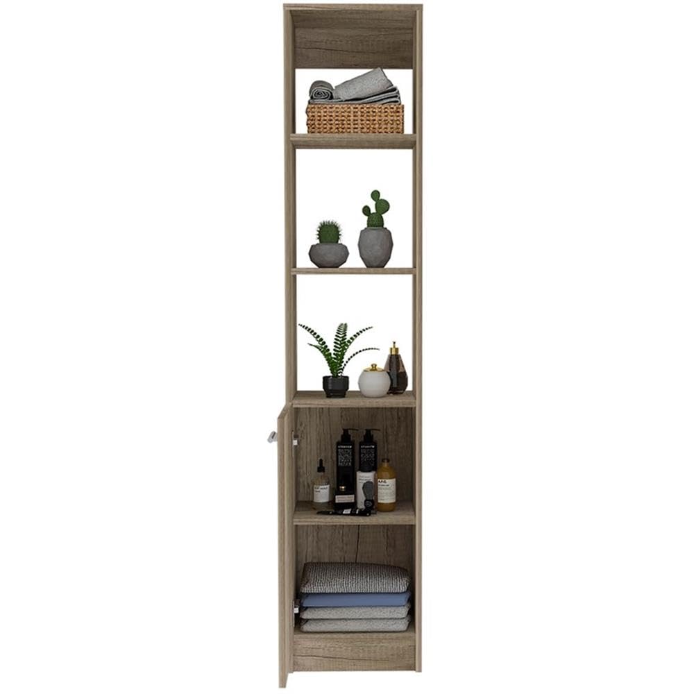 Tuhome Malaga Linen Cabinet Light Oak - Engineered Wood Storage Cabinet for Bedroom, Bathroom & Living Room - Modern Home Organization Solution
