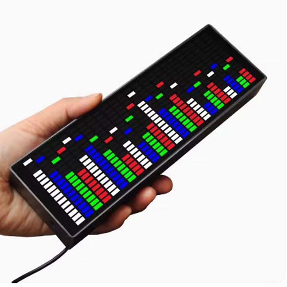 RGB Music Spectrum DIY Kit Lamp - Volume Control & LED Display, Sound Activated Night Light for Bedroom, Party, Gaming Room (White) - Perfect for Home Decor, Gifts & Entertainment