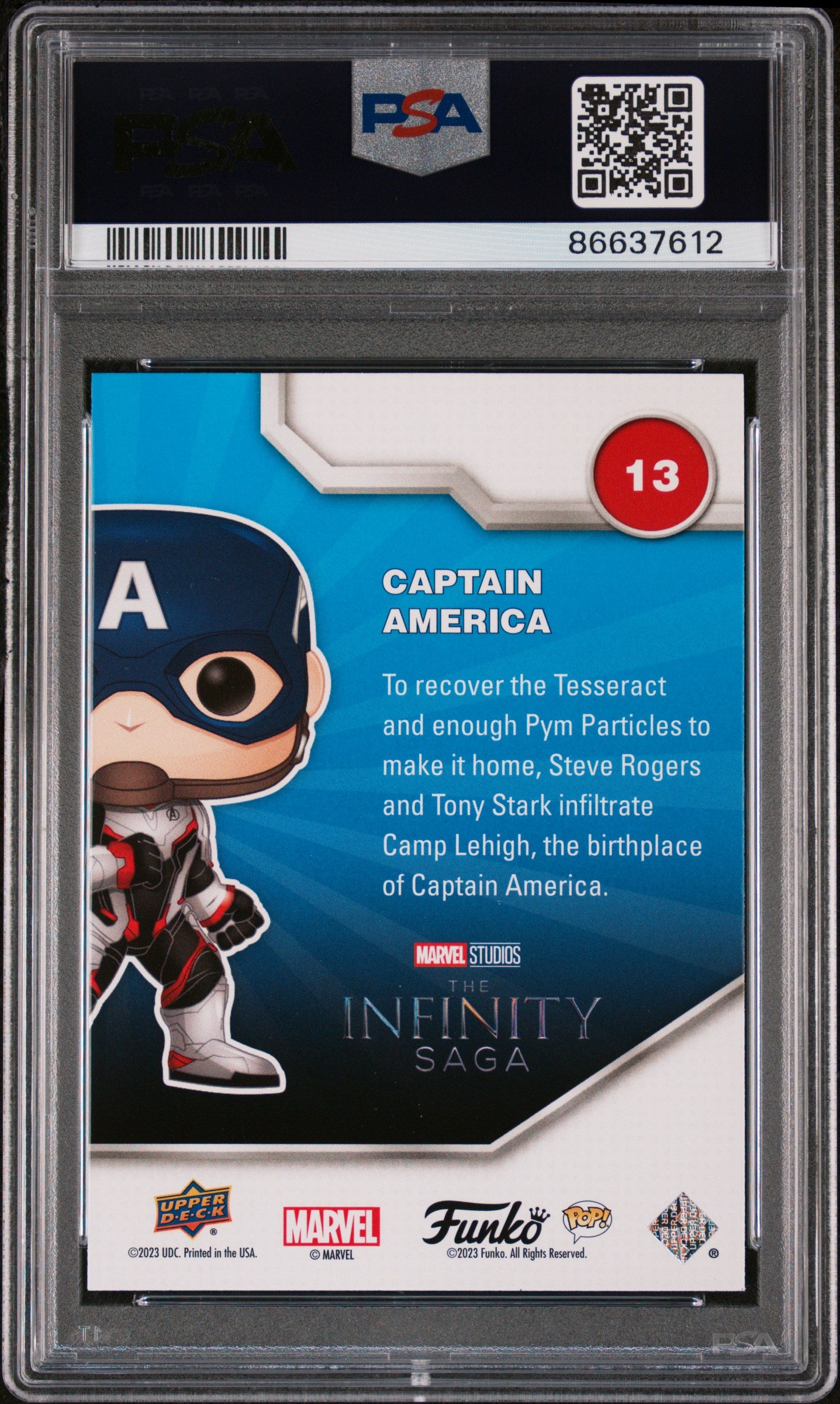 2023 Upper Deck Funko Pop Marvel Captain America #13 PSA 10 Graded Collectible - Perfect for Marvel Fans, Comic Book Collectors & Display Cases