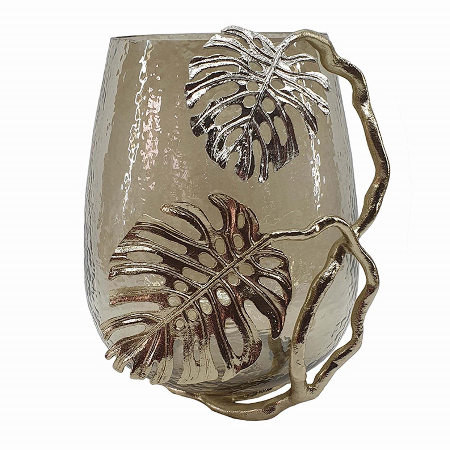 Bhome 10 x 8.5 x 10.5 Inch Decorative Glass Candle Holder - Elegant Home Decor for Wedding Centerpieces, Dining Table, Fireplace & Holiday Decorations