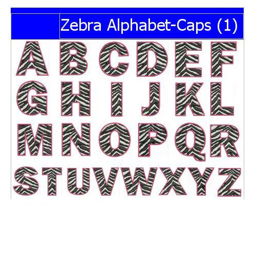 Threadart Machine Embroidery Design Bundles - Zebra Alphabet Caps (1) - USB Stick Included - Perfect for DIY Projects, Custom Apparel, and Personalized Gifts