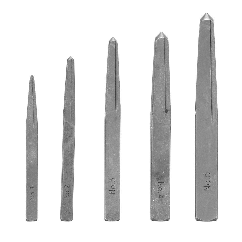 5Pcs Screw Extractor Set - Straight Fluted Bolt Remover Tool for Damaged & Broken Screws - Easy Out Removal Kit for DIY, Automotive & Home Repair Projects