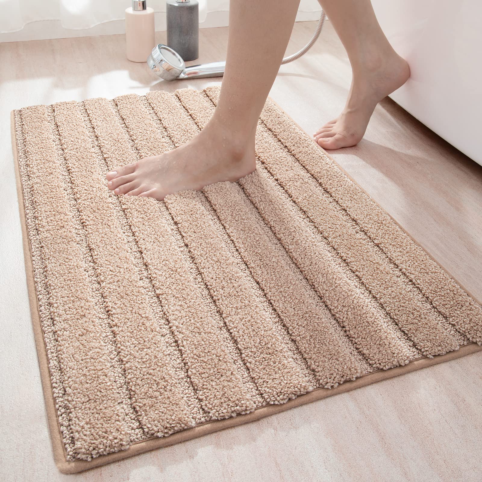 Non-Slip Bathroom Rug - Super Absorbent & Washable Shower Mat for Tub, Toilet & Sink (16