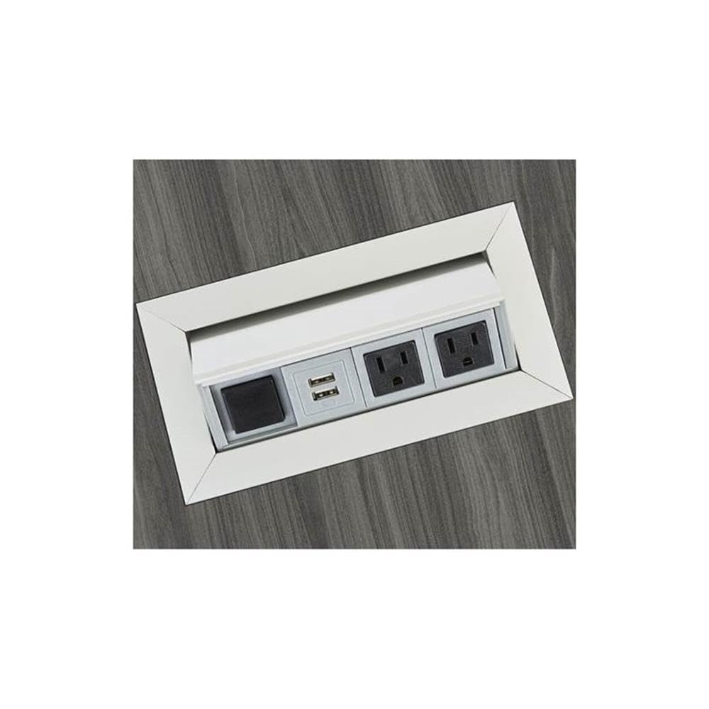 Safco Silver Metal Power Module with 2 AC Outlets & 2 USB Ports - Perfect for Home Office, Dorm Room, and Workspace Charging Station
