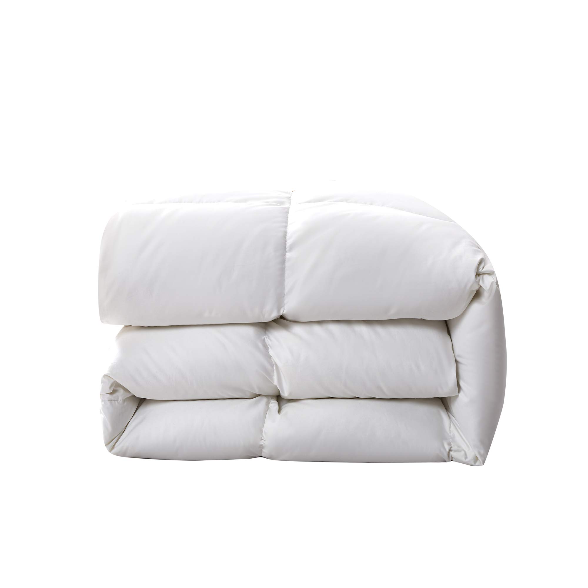 Premium Serta King Size Down Fiber Comforter - All Season Luxury Duvet Insert with 500 Fill Power, 100% Cotton 300 Thread Count Shell & Corner Tabs (106x90 Inches, White) - Ultra Soft Bedding for Master Bedroom, Guest Room & Hotel Use