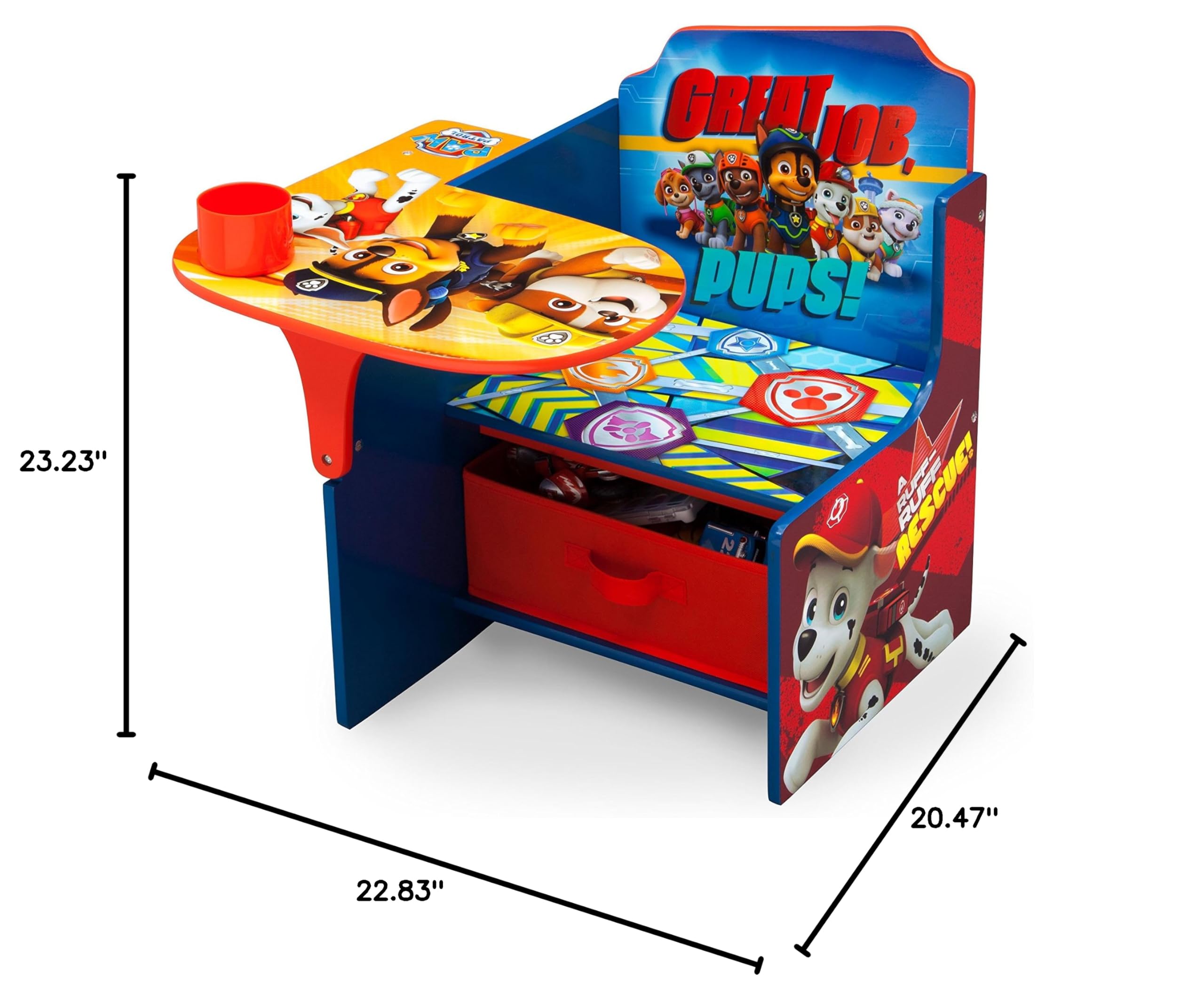 Delta Kids Chair Desk with Storage Bin - Perfect for Arts & Crafts, Snack Time, Homeschooling, Homework & Reading | Study Desk for Children's Room, Playroom & Classroom