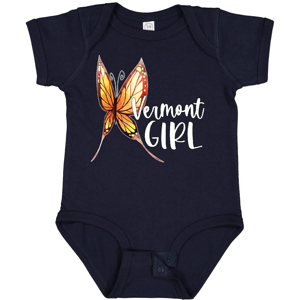 Inktastic Vermont Girl Butterfly Baby Bodysuit - Cute Butterfly Print Onesie for Infants & Toddlers - Perfect for Playdates, Daycare & Family Photos