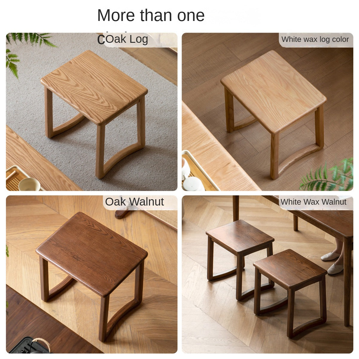 Premium Oak & Ash Solid Wood Tea Stool - Handcrafted Rustic Side Table for Living Room, Bedroom, or Balcony - Perfect for Tea Ceremonies, Reading Nook, or Decorative Accent
