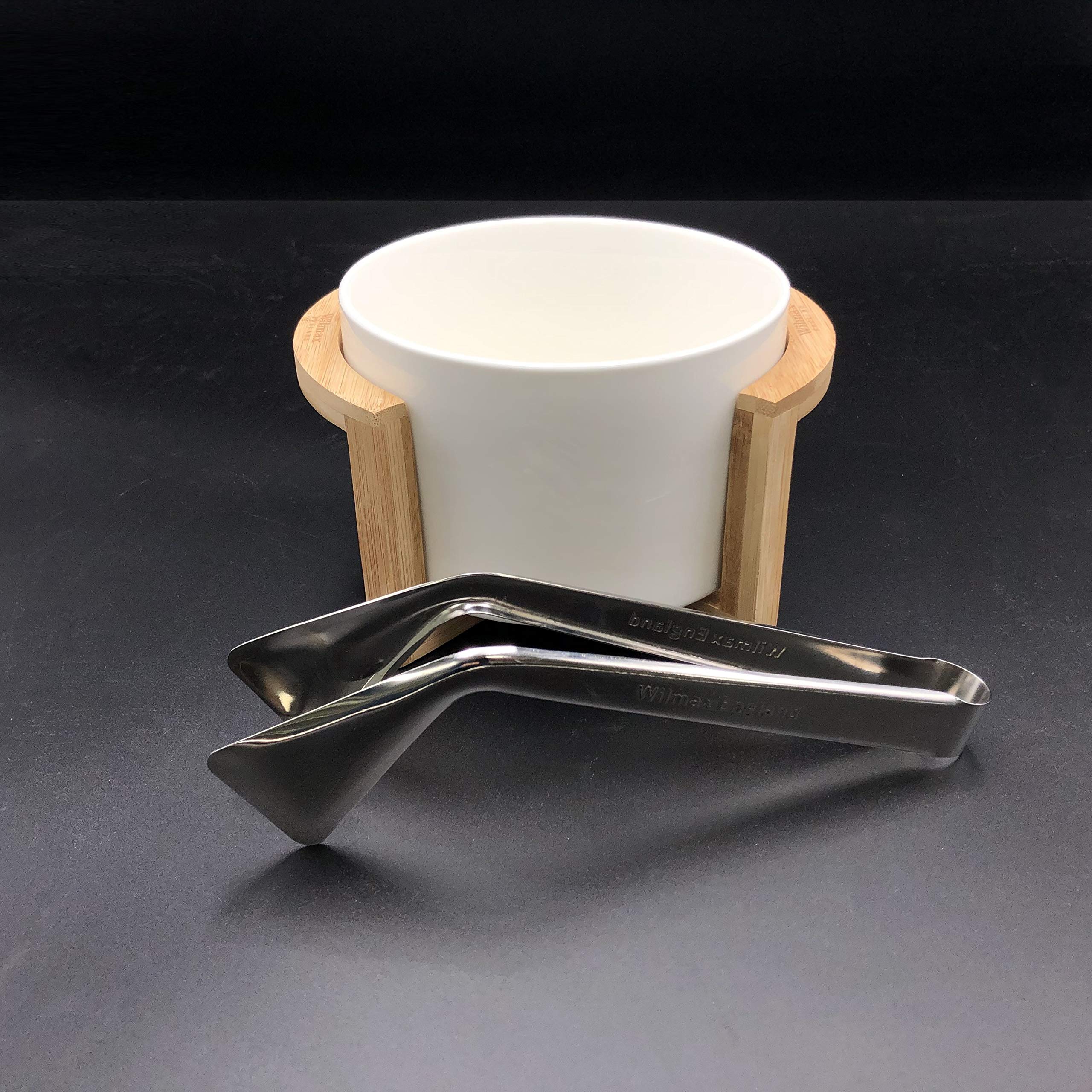 Premium 4-Piece Small Salad Bowl Set with Serving Tongs & Bamboo Stand - Perfect for Home, Office, or Picnic Use - WL-555008