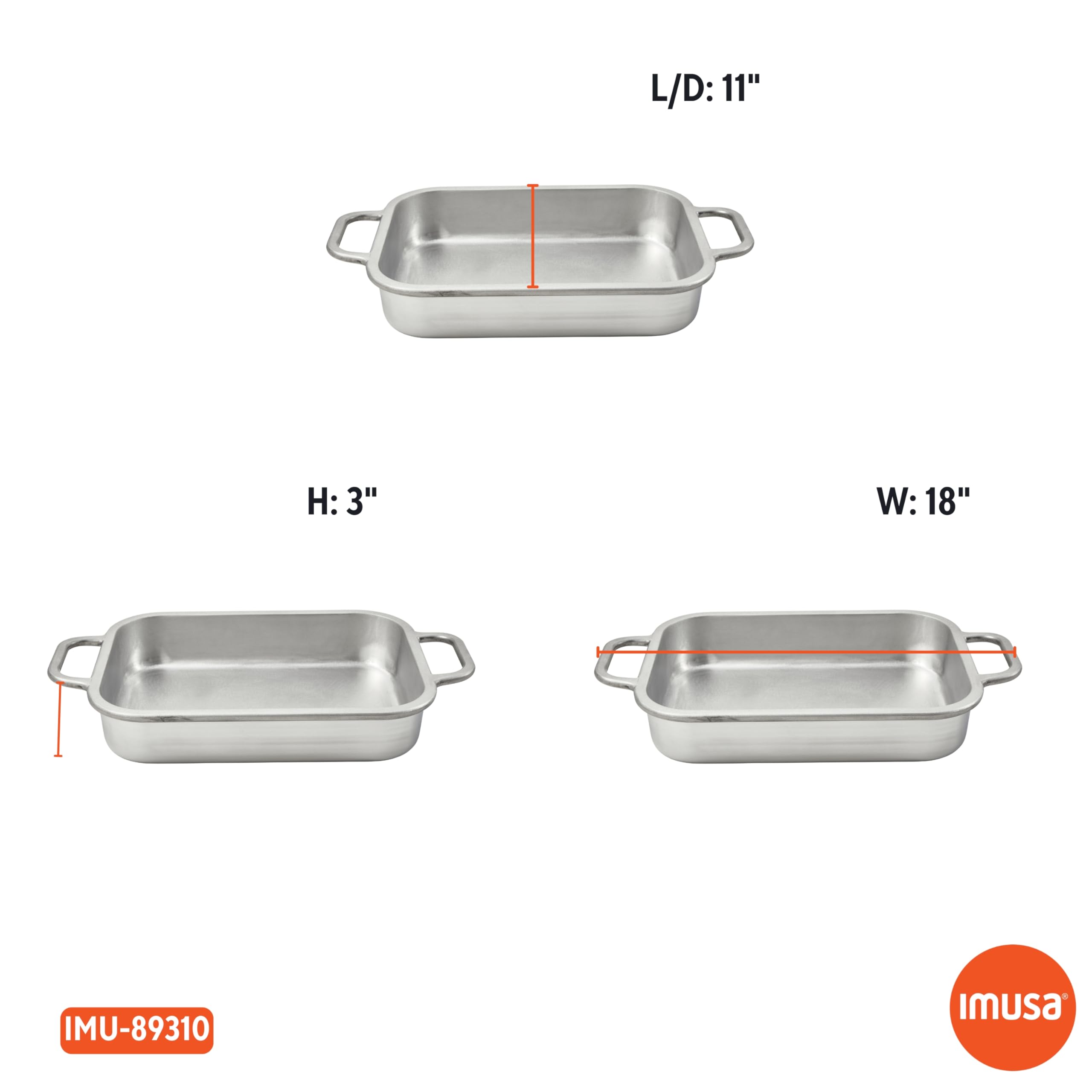 IMUSA 13.5x10 Inch Heavy Duty Cajun Cast Aluminum Roaster & Baking Pan - Perfect for Oven Roasting, Grilling, and Cajun Style Cooking