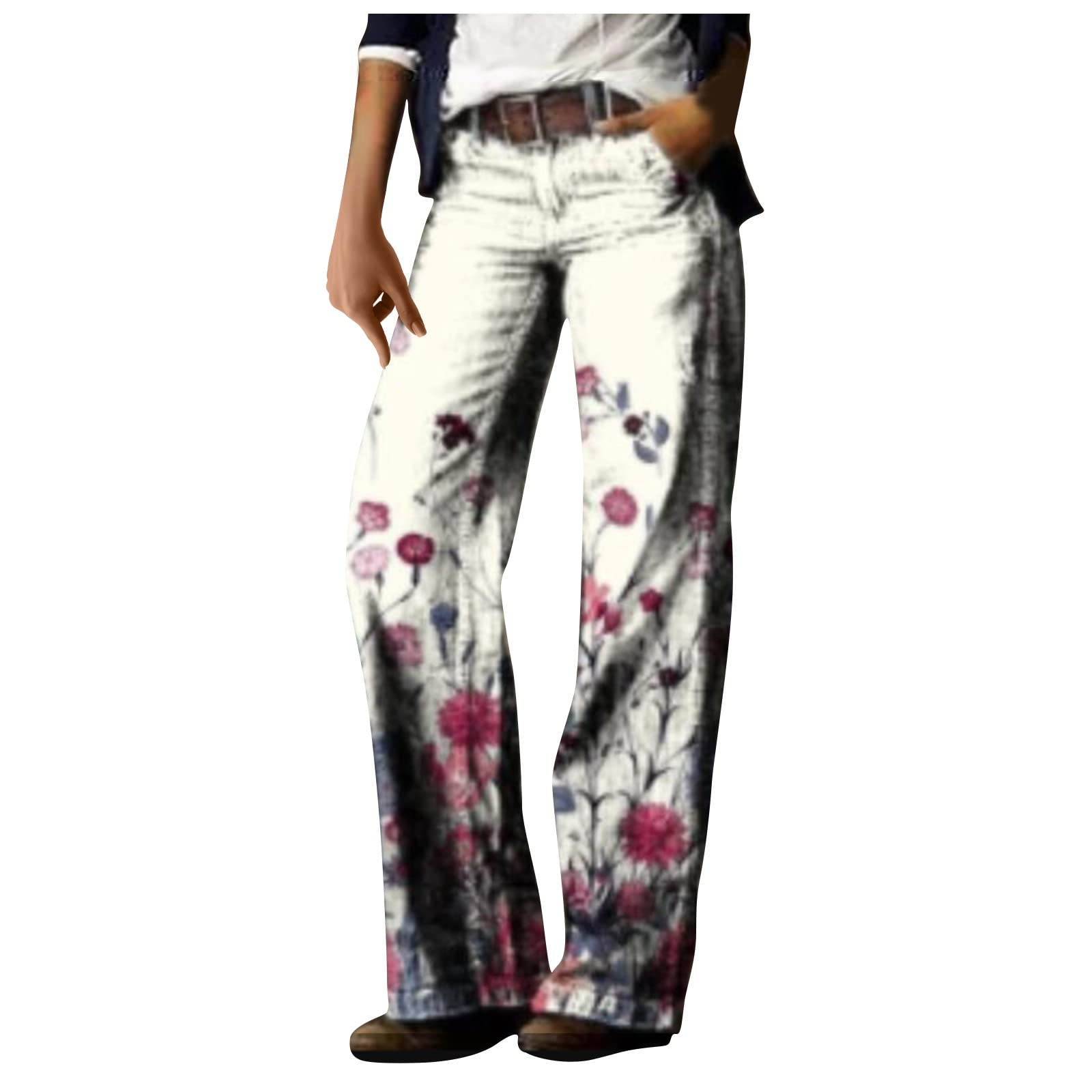 Women's High Waist Straight Leg Jeans - Solid Color Vintage Denim Pants with Distressed Details for Casual Streetwear | Perfect for Everyday Wear, Date Nights & Urban Fashion Outfits