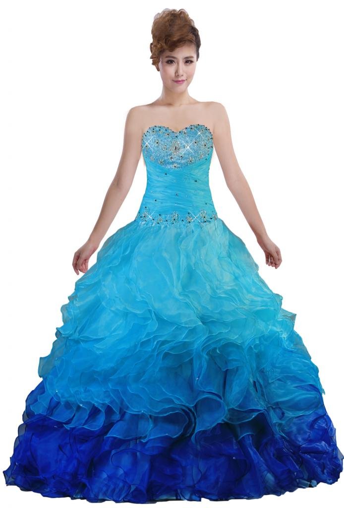 2023 Women's Sweetheart Organza Rainbow Quinceanera Dress | Elegant Prom Gown for Formal Dances, Sweet 16 Parties & Special Occasions