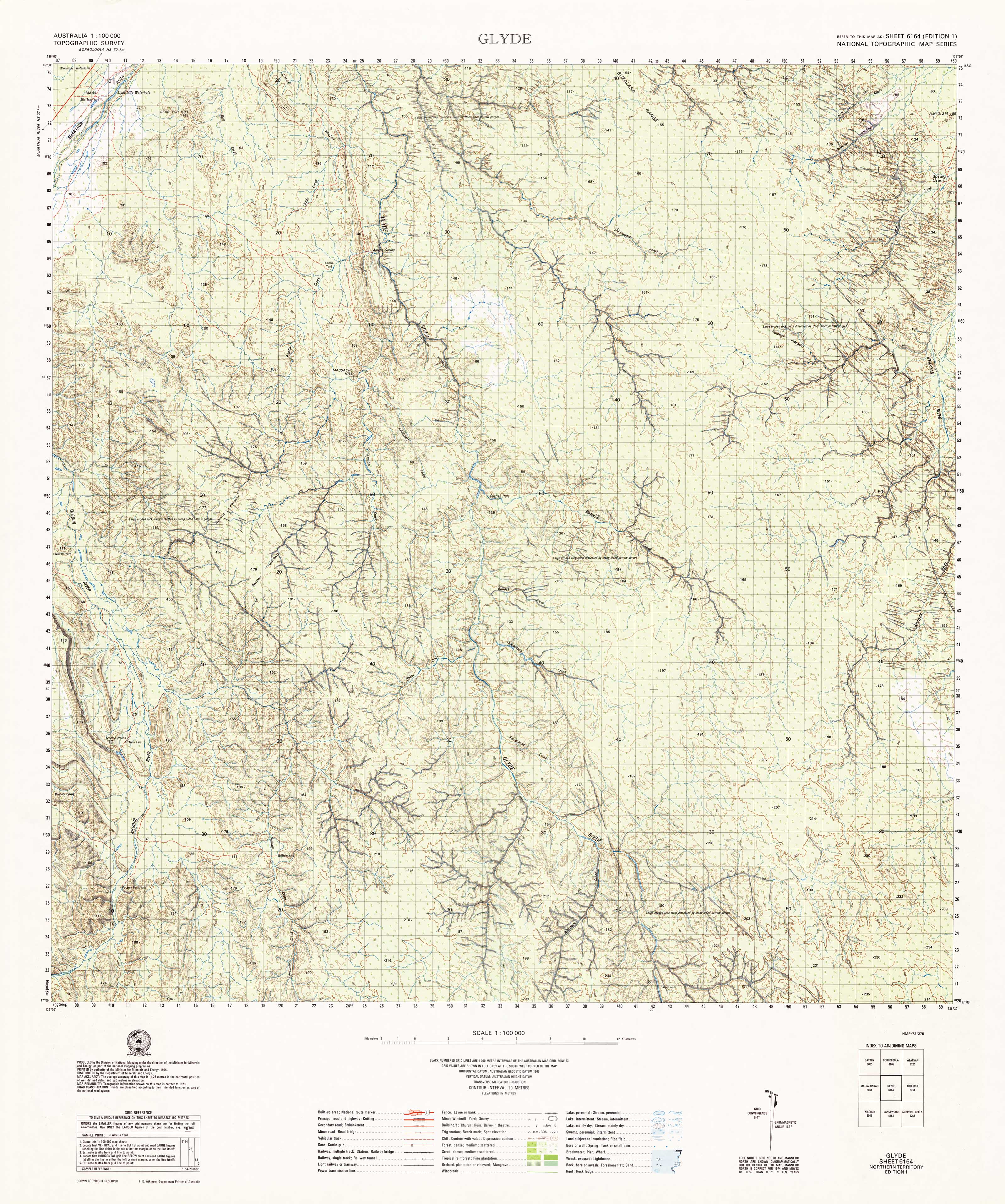 6164 Glyde 1:100,000 Scale Topographic Map - Hiking, Camping & Outdoor Adventure Navigation