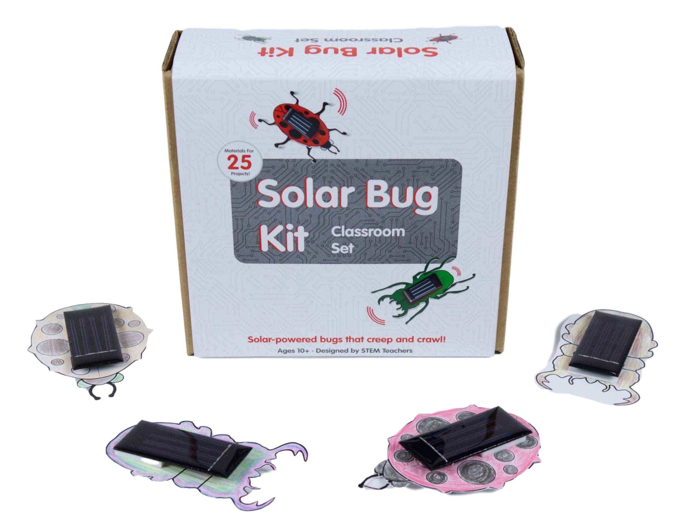 Brown Dog Gadgets Solar Bug 2.0 Classroom Set - STEM Educational Solar Power Science Kit for Kids | 25 STEM Projects for Students & Teachers | Perfect for Science Fairs, Homeschooling & Classroom Activities