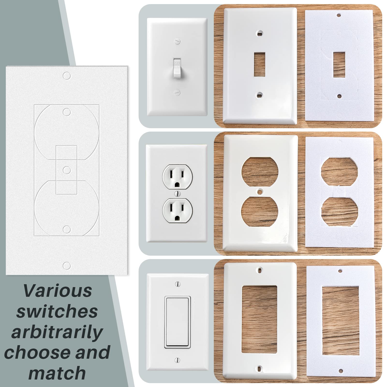 20 Pack White Rectangle Wall Plate Insulation Gaskets - Weatherproof Outlet Sealers Foam for Electrical Switches & Outlet Covers - Energy Saving, Easy Installation - Perfect for Homes, Offices & Energy Efficiency Projects