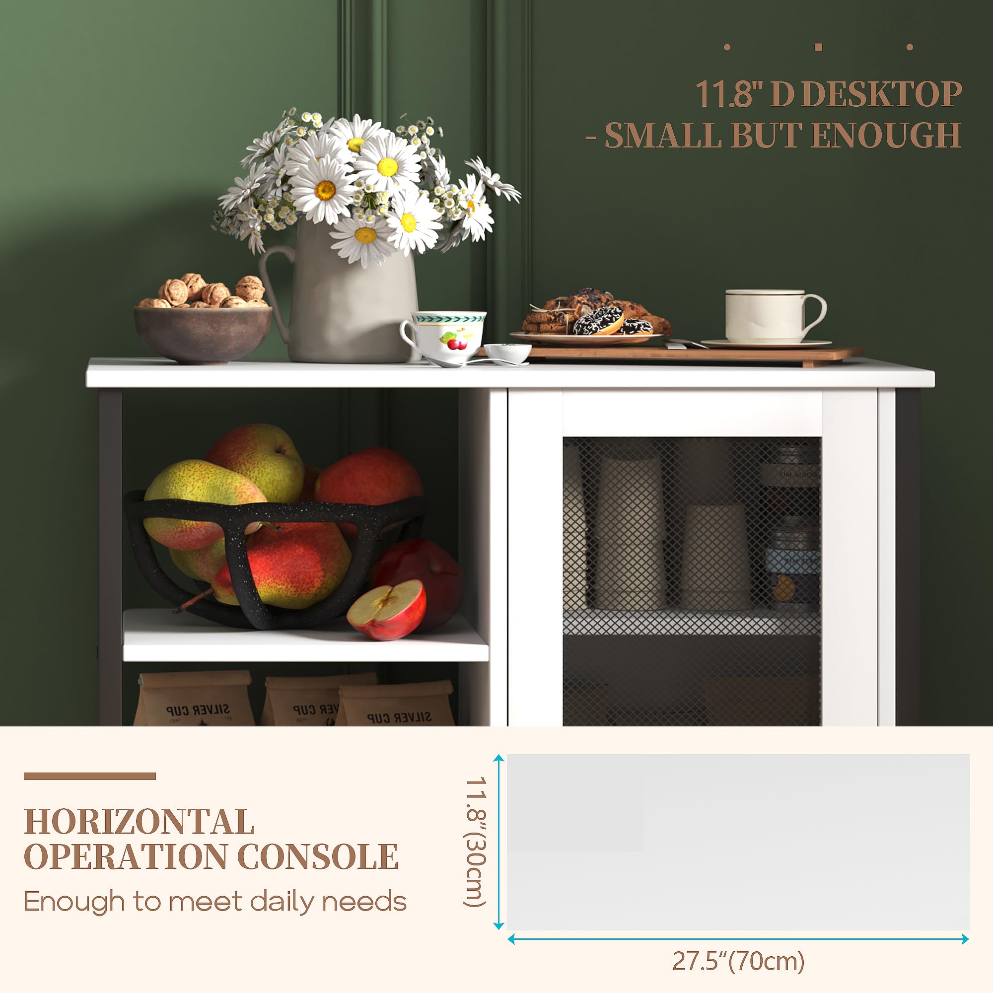 Mini Coffee Bar Cabinet with Storage - 27.5