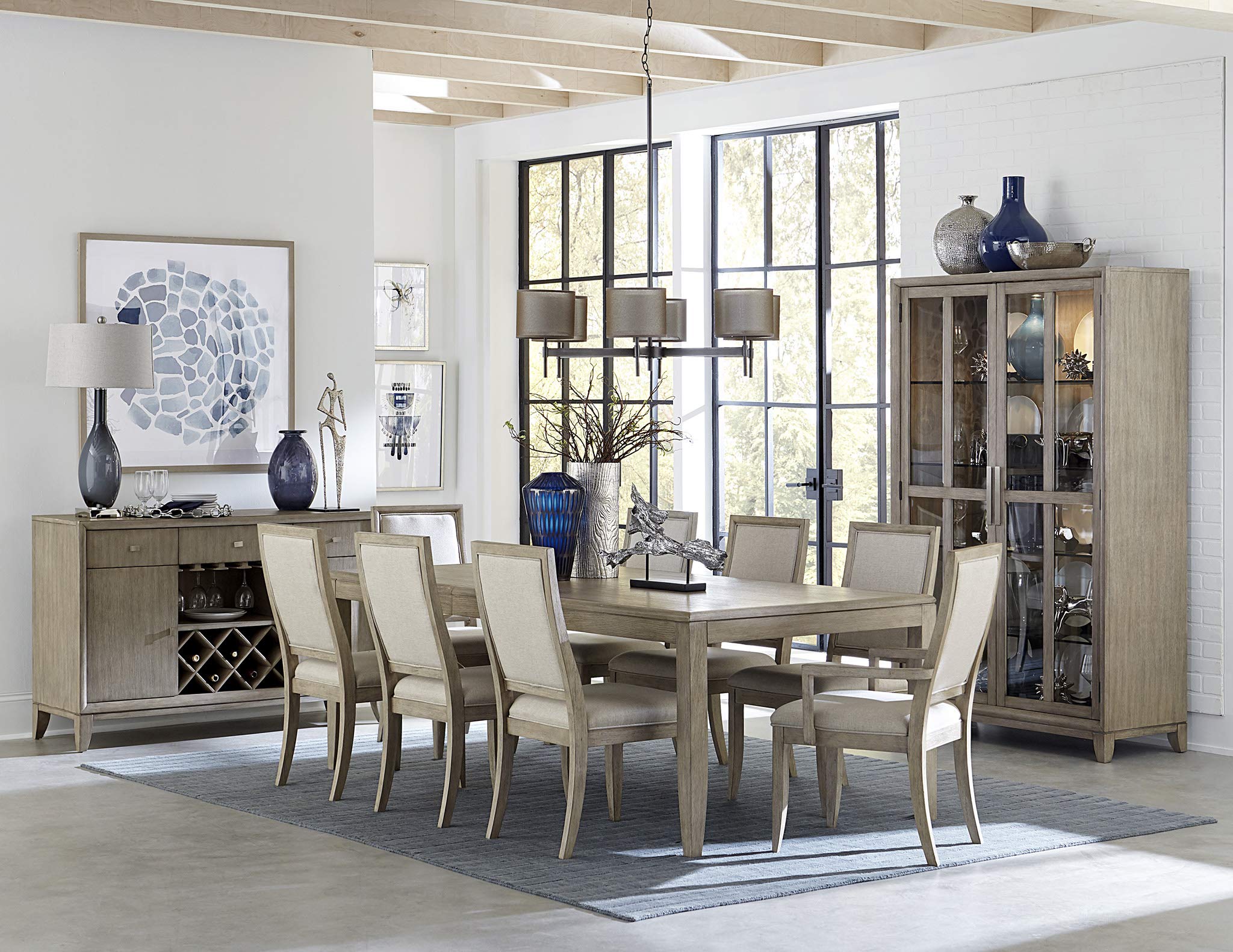 Homelegance Modern Dining Side Chairs (Set of 2) - Gray Upholstered Kitchen Chairs with Sturdy Metal Legs - Perfect for Dining Room, Kitchen Island, and Breakfast Nook