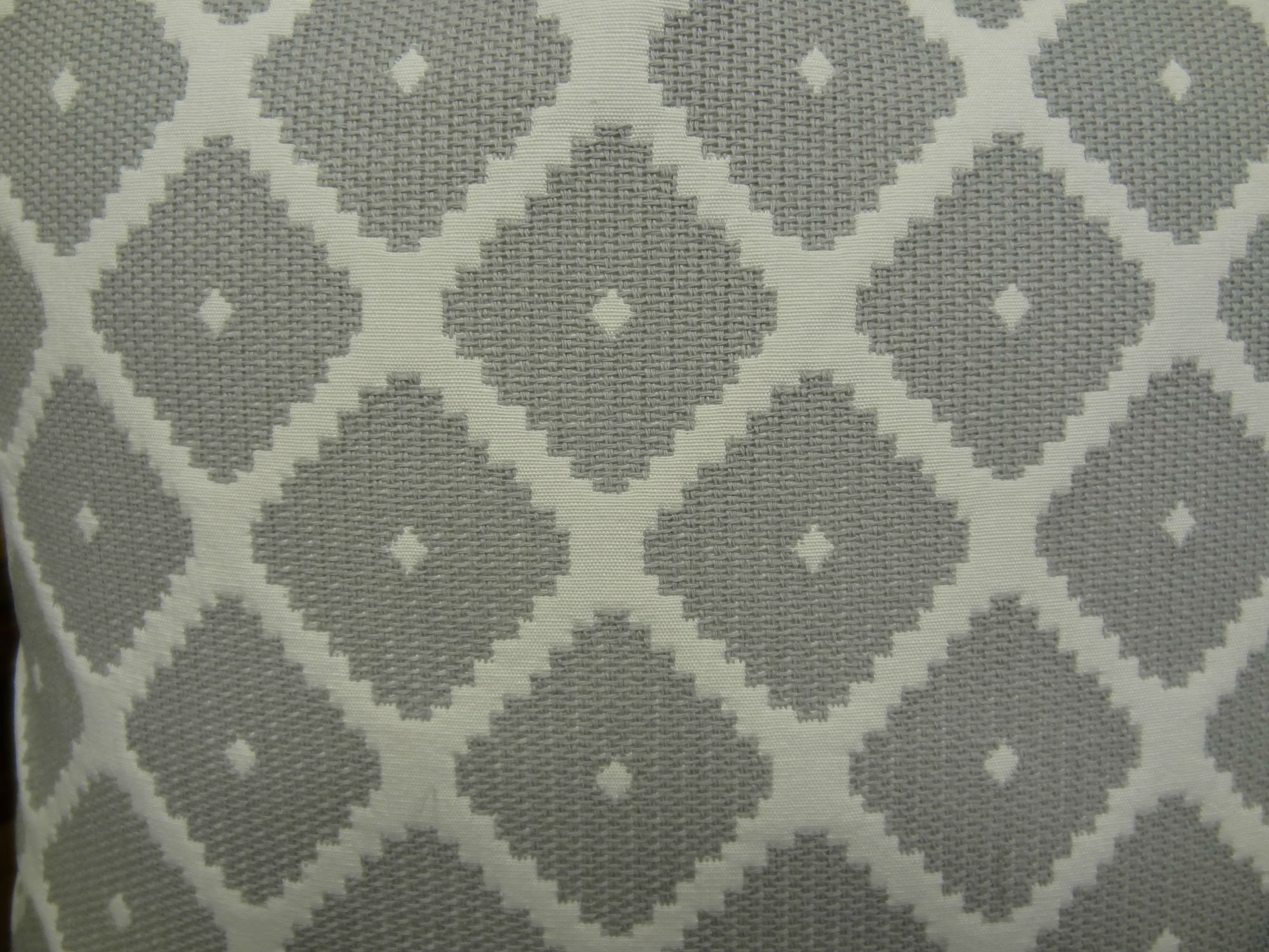 Modern Geometric Decorative Throw Pillow - Grey & White Designer Accent Cushion for Sofa, Bed, Living Room - Made in USA (11196)