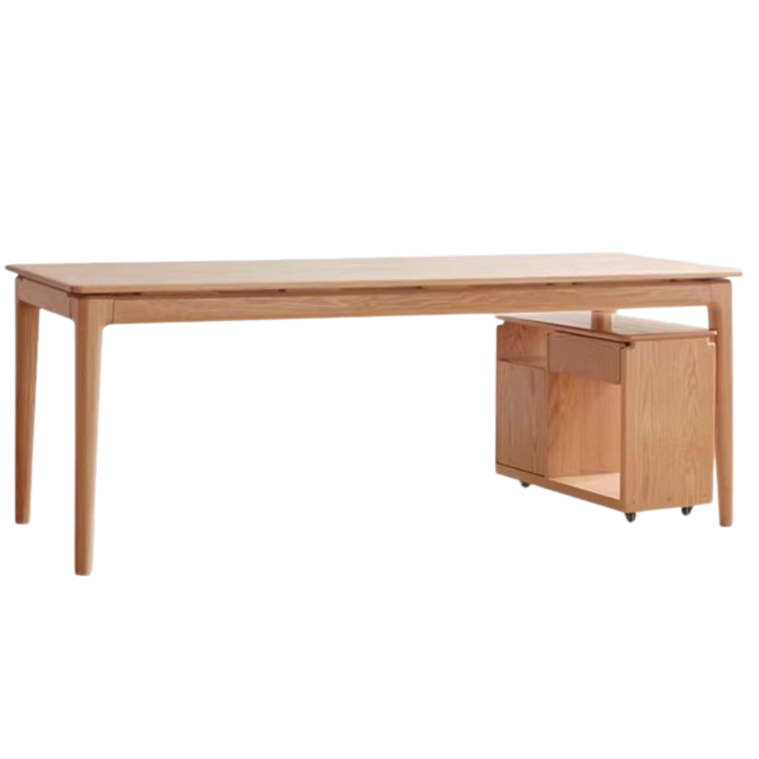 Solid Oak Wood Long Dining Table - 8 Seater Rustic Farmhouse Style for Family Gatherings & Dinner Parties