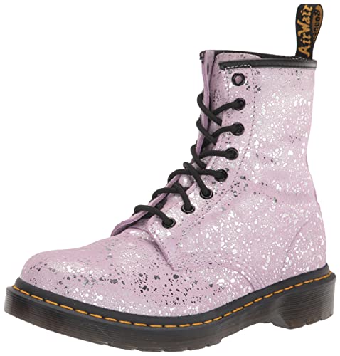 Lilac Metallic Paint Splatter Suede
