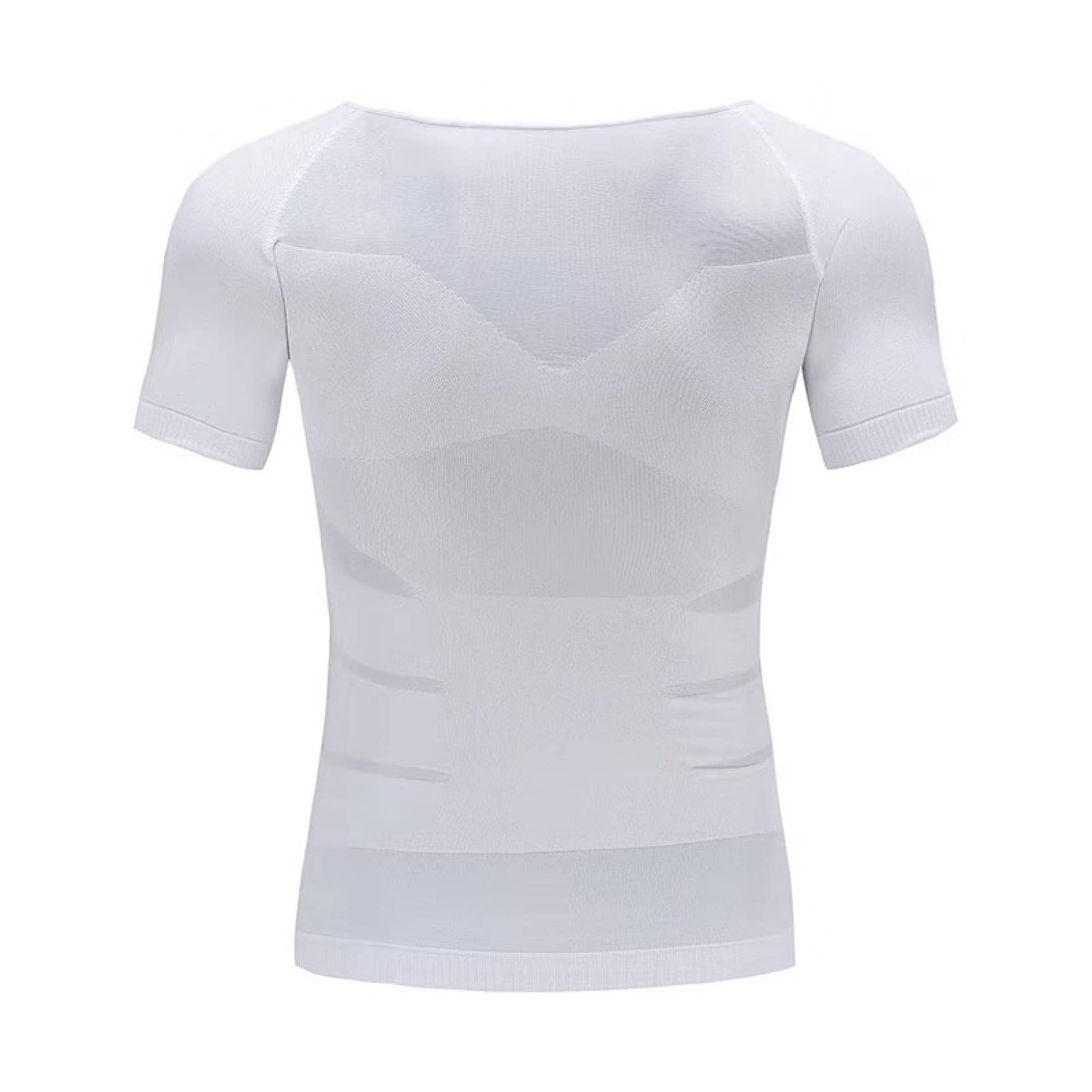 Hoxekle Men's Compression Shirt - Seamless Elastic Workout Shirt for Slimming & Muscle Support | Gym, Running, Yoga & Summer Sports Performance Wear
