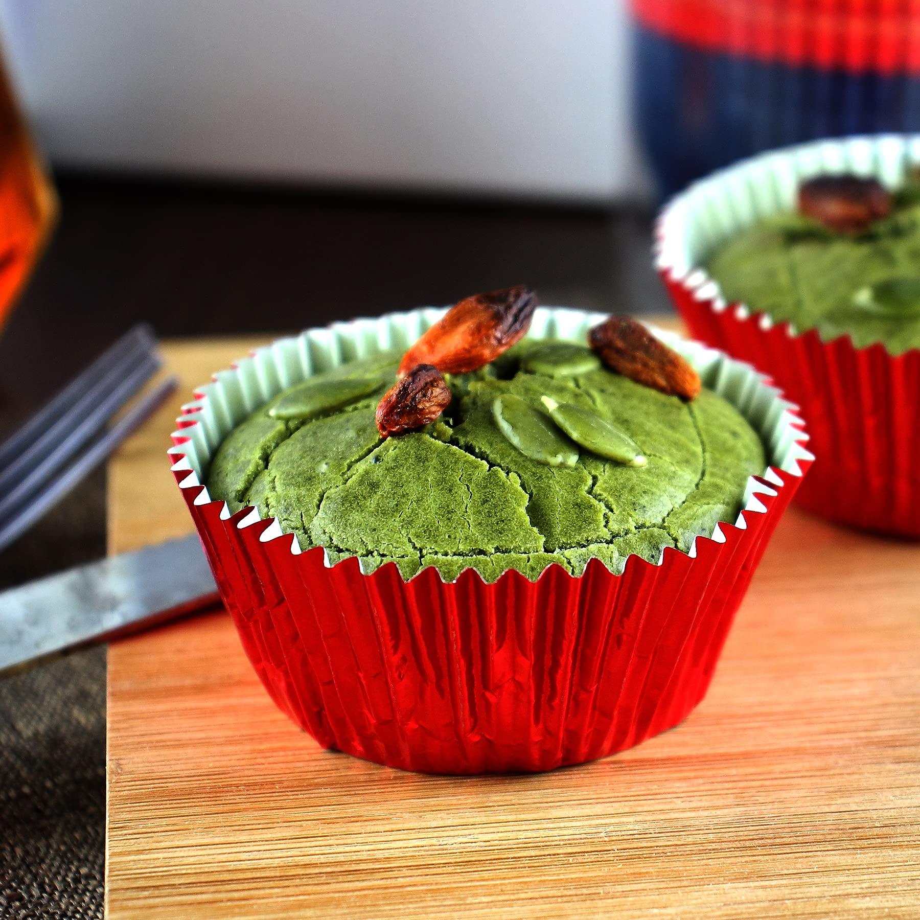 Premium Red Foil Cupcake Liners - 200 Pack Baking Cups for Muffins, Cupcakes & Party Desserts | Standard Size, Disposable & Greaseproof | Perfect for Birthday Parties, Baby Showers & Holiday Baking