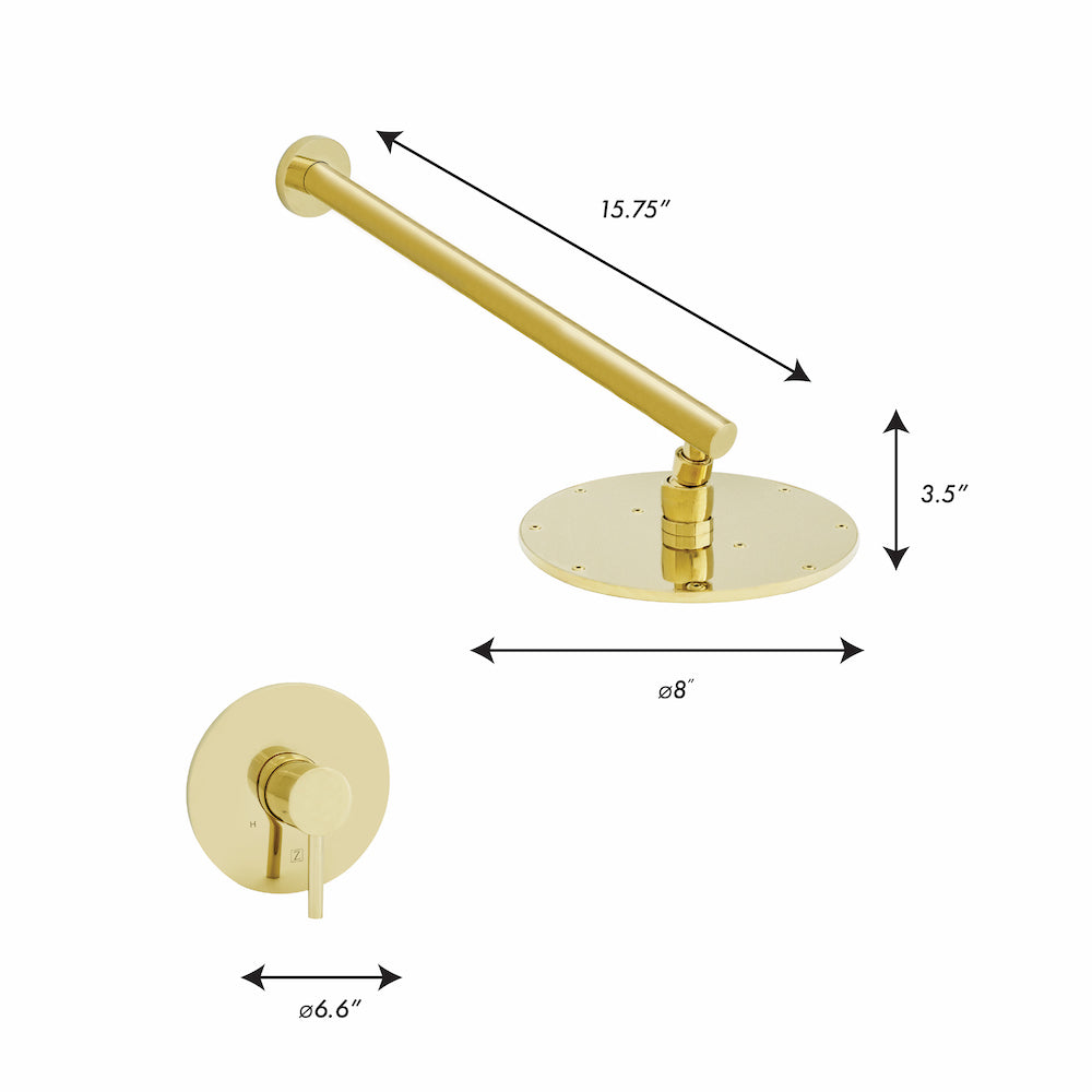 ZLINE El Dorado Rainfall Shower Faucet in Polished Gold - Luxury Bathroom Fixture for Spa-Like Shower Experience | Perfect for Master Bathrooms & Modern Home Decor