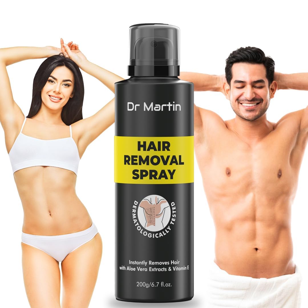 **Painless Hair Removal Spray for Men - 200ml | Fast & Effective Hair Removal Cream for Chest, Arms, Legs & Underarms | Gentle & Easy Wipe-Off Formula | Ideal for Home Use, Travel & Quick Grooming (Pack of 1)**