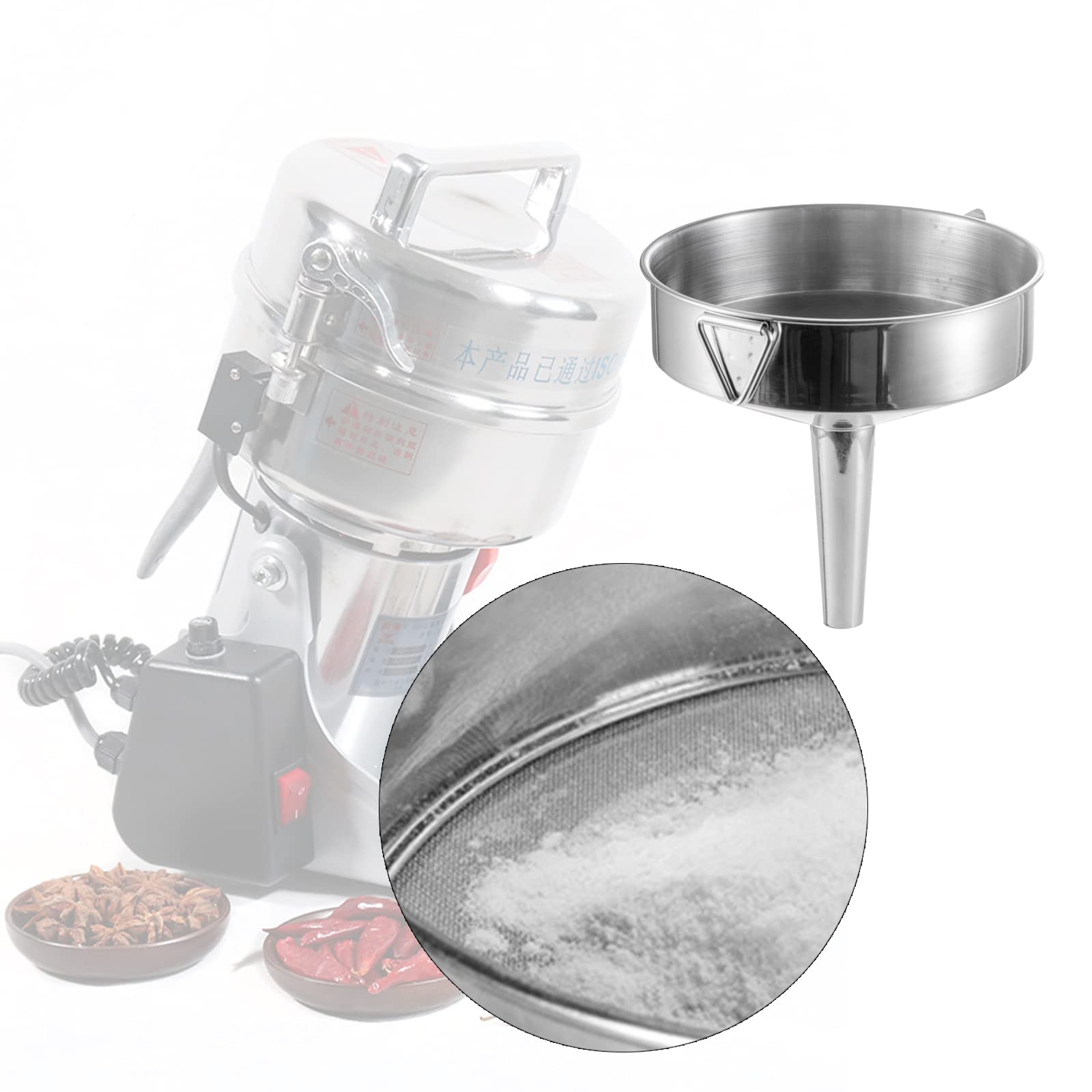 7 Inch Stainless Steel Funnel with 120 Mesh Filter - Durable Kitchen & Lab Funnel for Transferring Liquids, Oil, Powder, Resin - Perfect for Cooking, Brewing, Auto Maintenance & DIY Projects