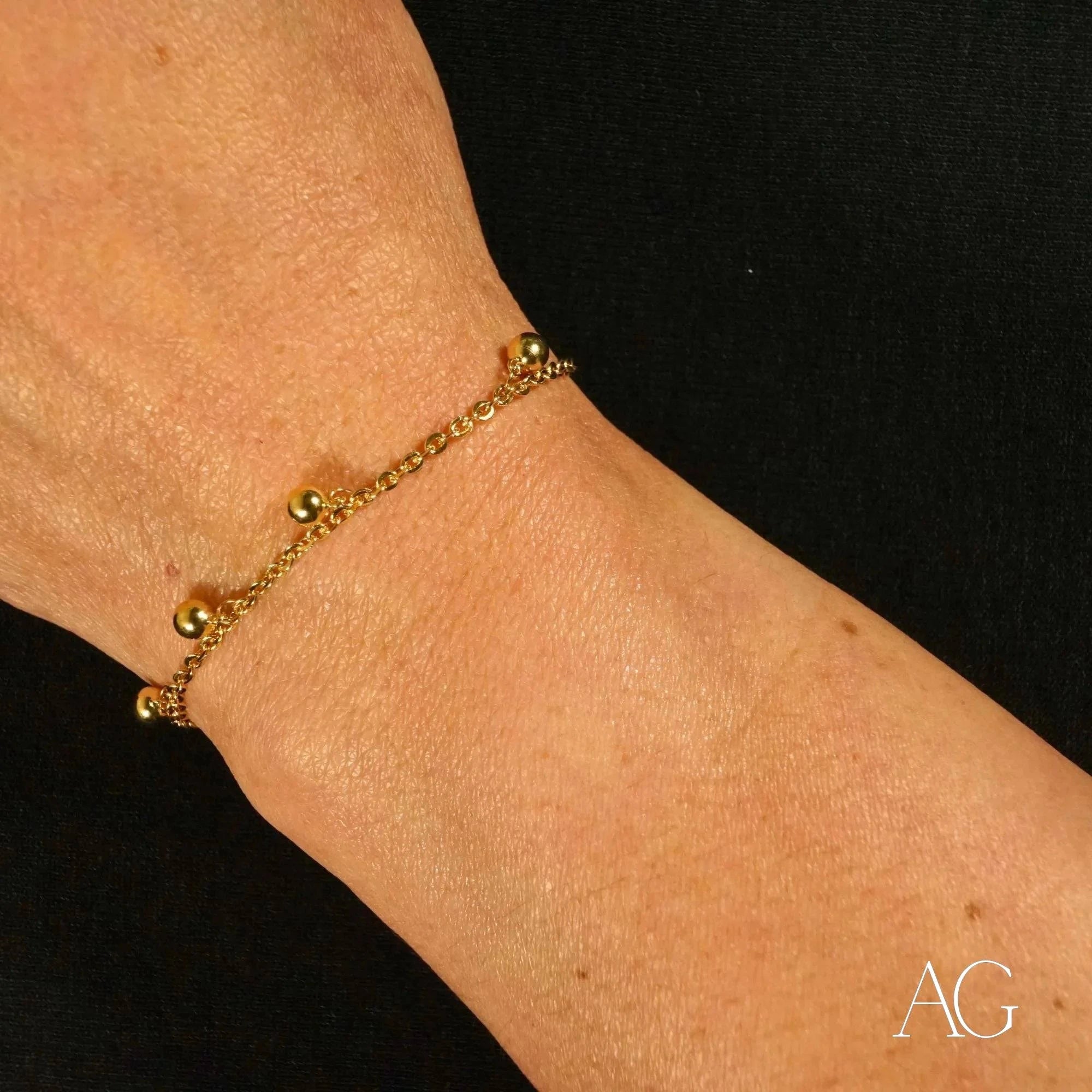 18K Gold Beaded Bracelet for Kids - Elegant & Durable Jewelry for Birthdays, Gifts & Special Occasions