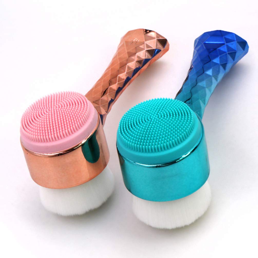 Professional Double-Sided Facial Brush - Pore Cleaner & Blackhead Remover Tool for Deep Exfoliation & Skin Massage | 3D Face Scrubber for Spa & Home Skincare Routine