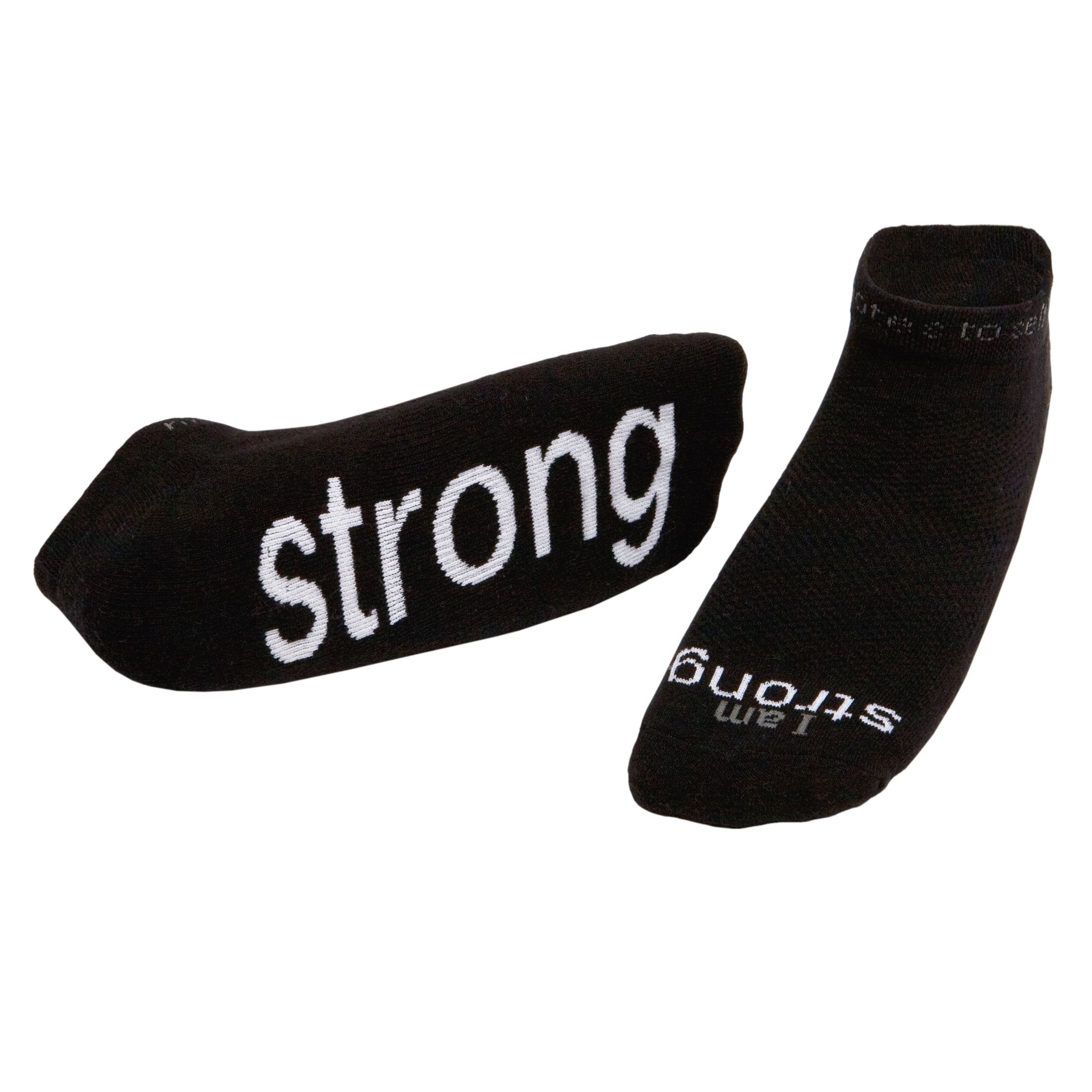 Inspirational 'I Am Strong' Motivational Socks for Women & Men - Positive Affirmation Gift for Self-Care, Workout & Daily Encouragement