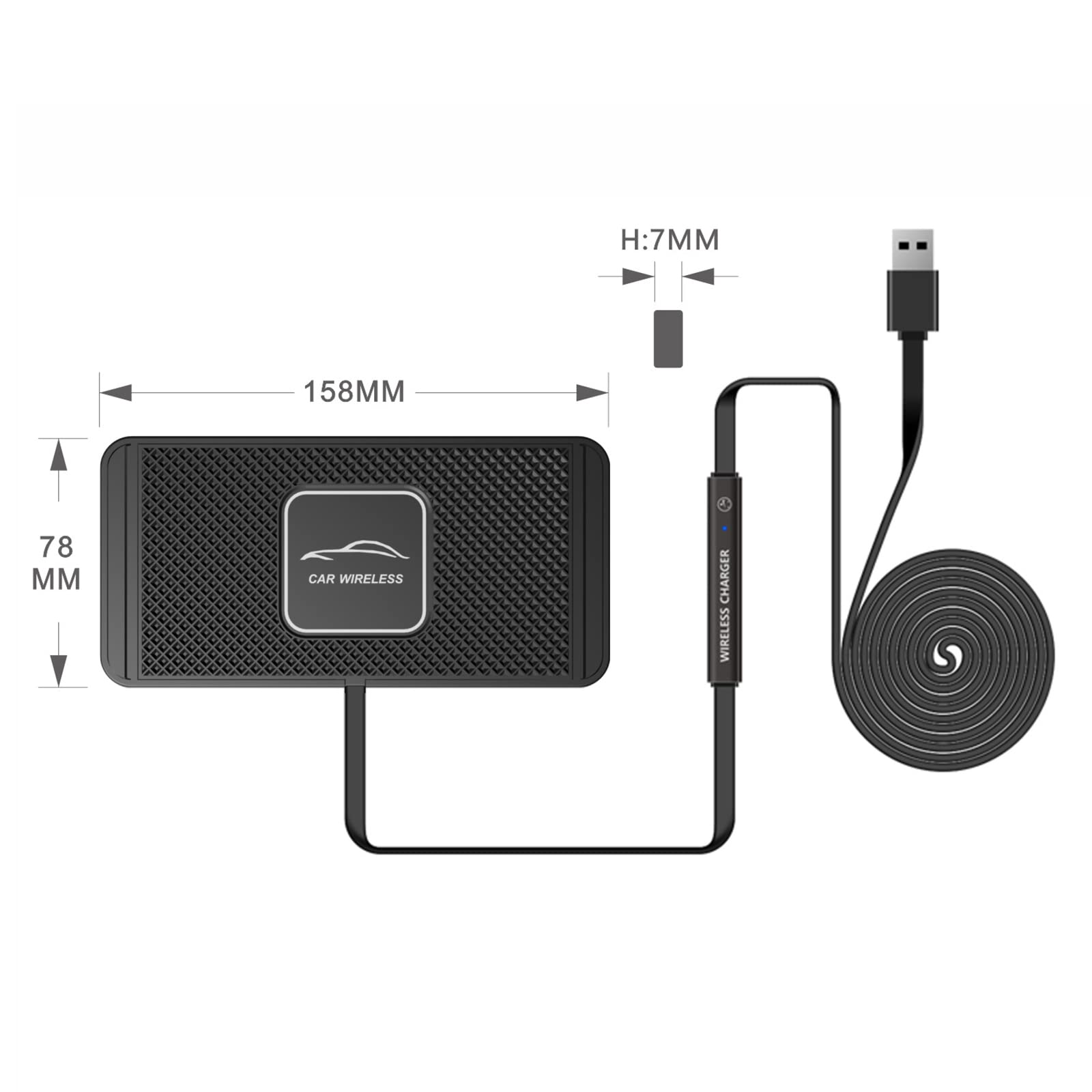TKSE QI Wireless Fast Charging Pad for Car - Fast Charging Non-Slip Phone Holder for Samsung Galaxy S23/S22/S21/Note20 - Perfect for Road Trips & Commuting