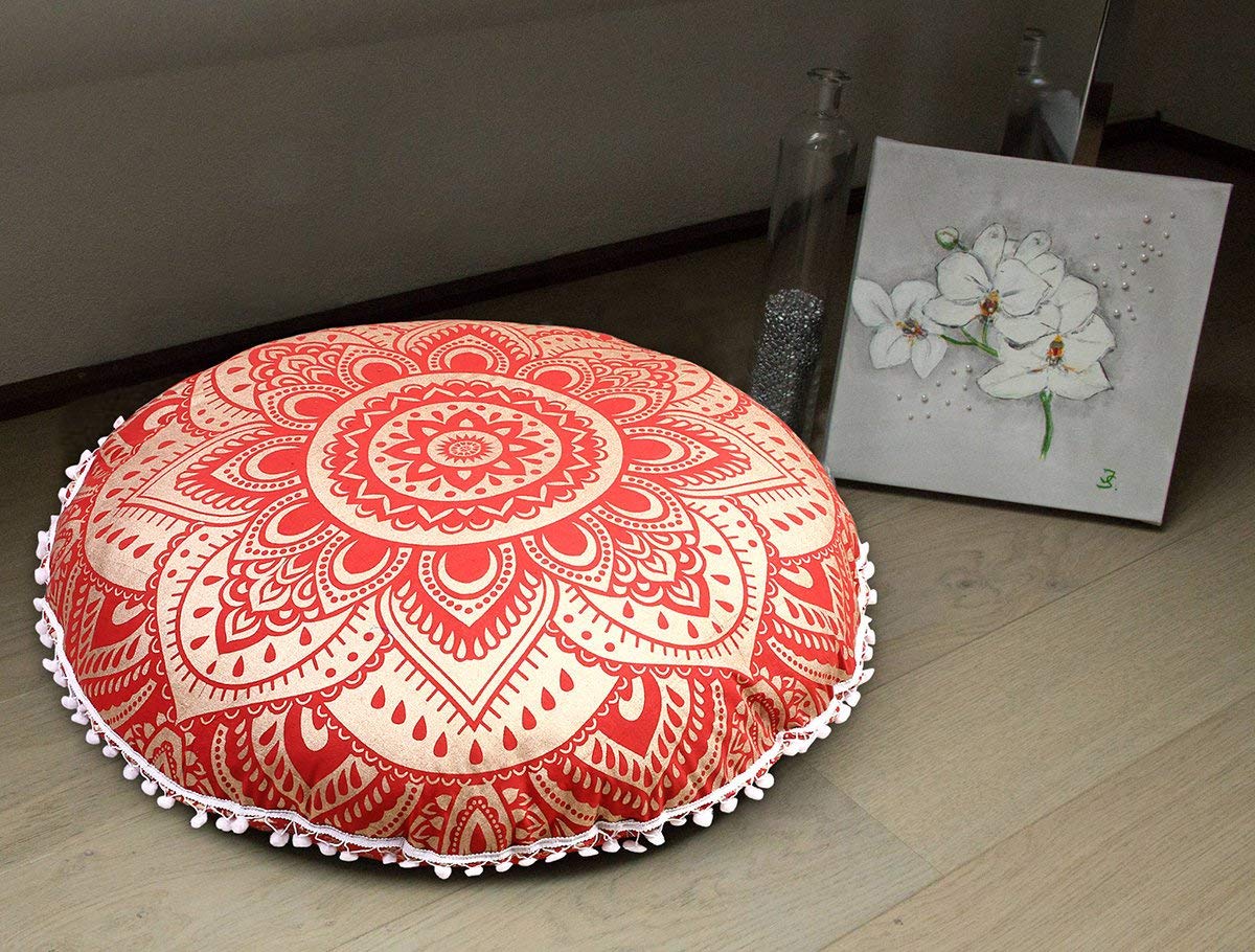 Golden Ombre Mandala Floor Cushions 32