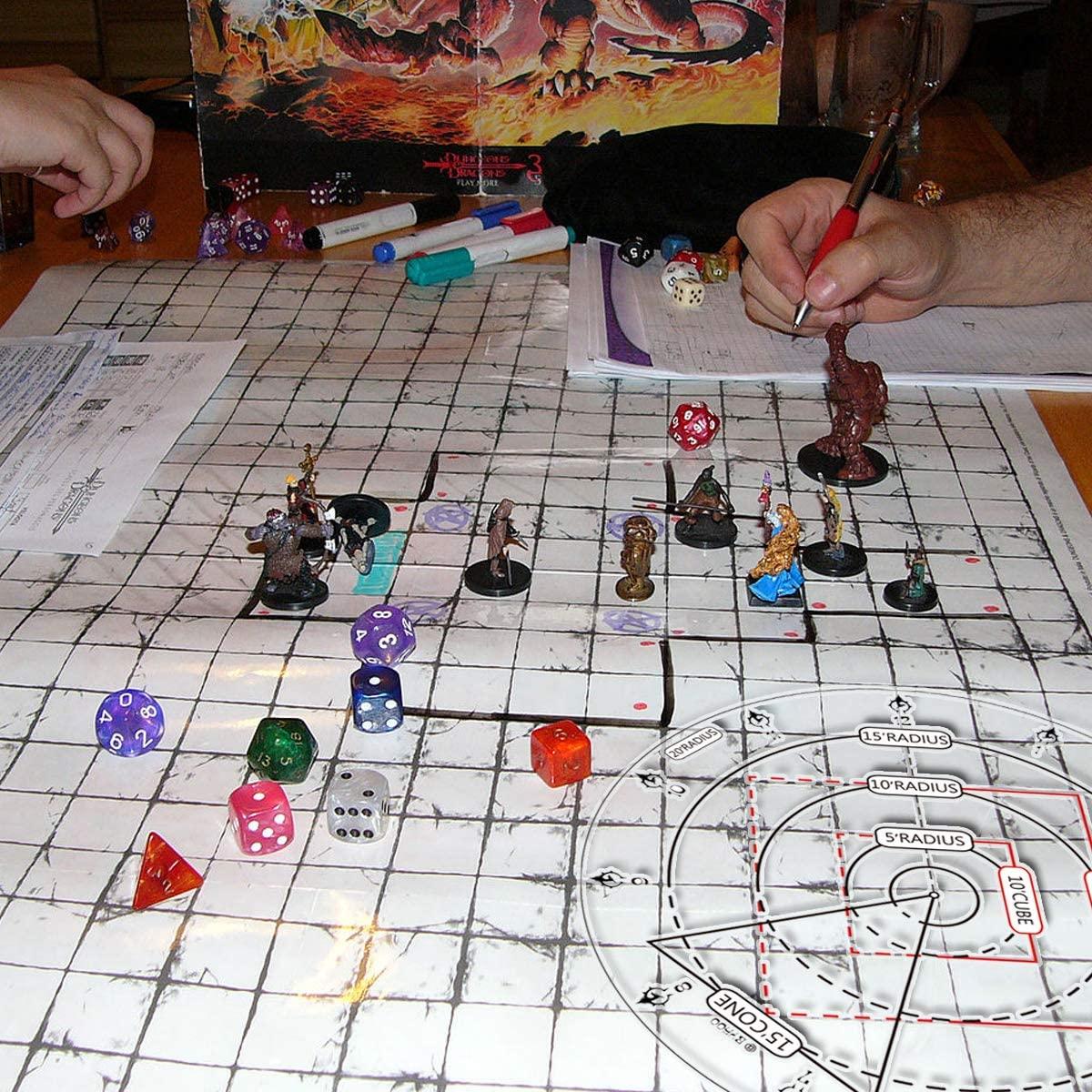 Dungeons & Dragons Spell AOE Damage Marker Template - Area Effect Measurement Tool for D&D 5E RPG Game Accessories - Perfect for Tabletop Gaming, Battle Maps & Miniature Combat Scenarios
