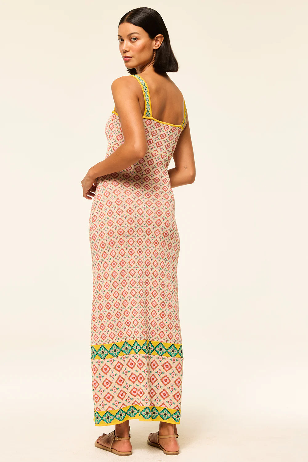 Bessie Dress Floral Block Print Women's Summer Dress - Perfect for Beach Vacation, Garden Party & Casual Outings